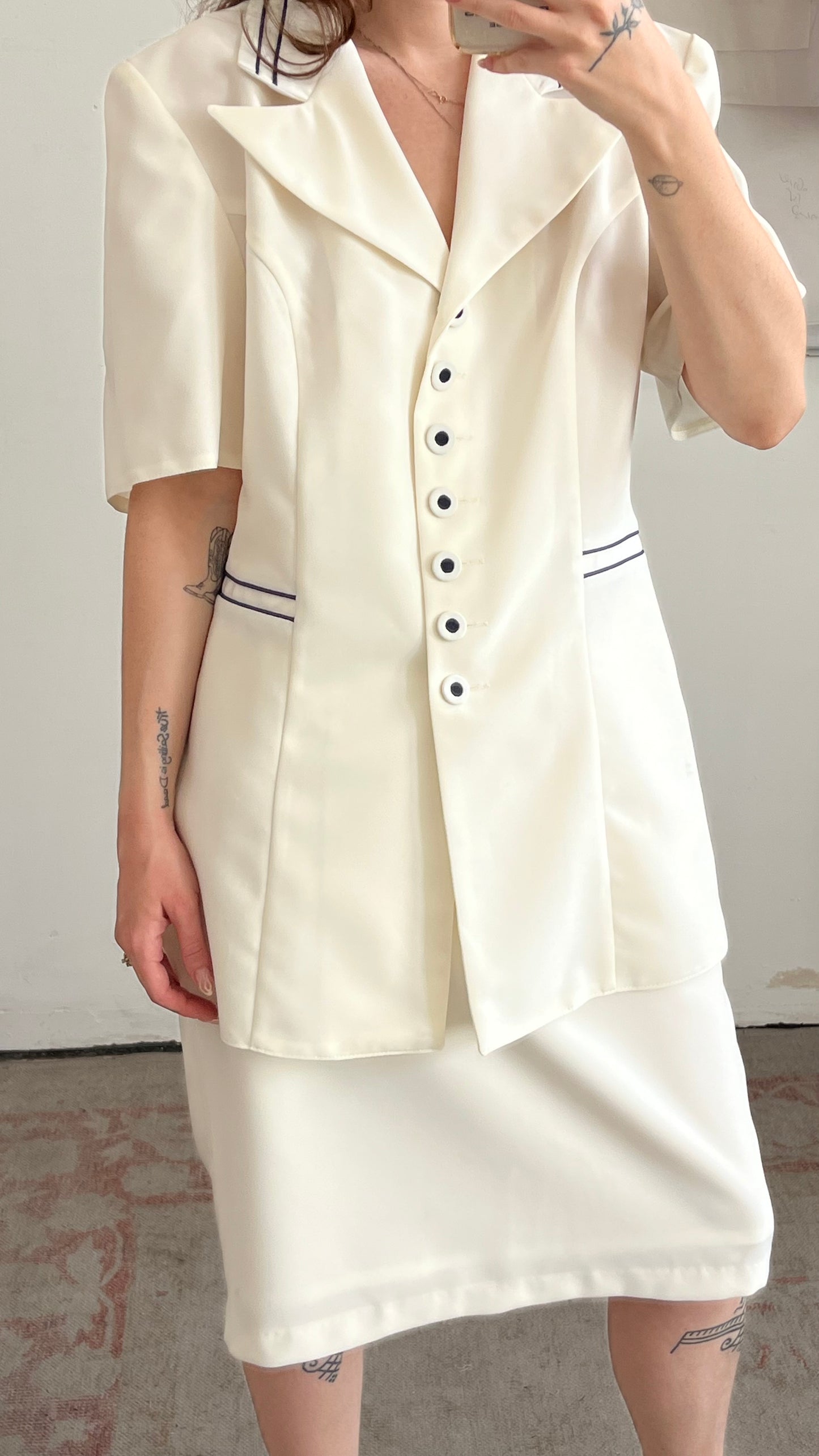 Tailored White Skirt Suit