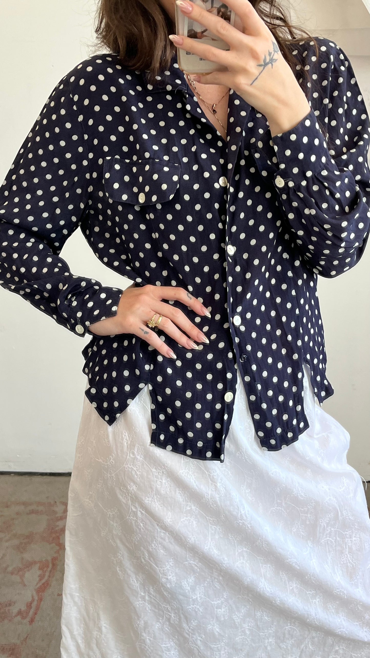Polka-Dot Button-Down Shirt