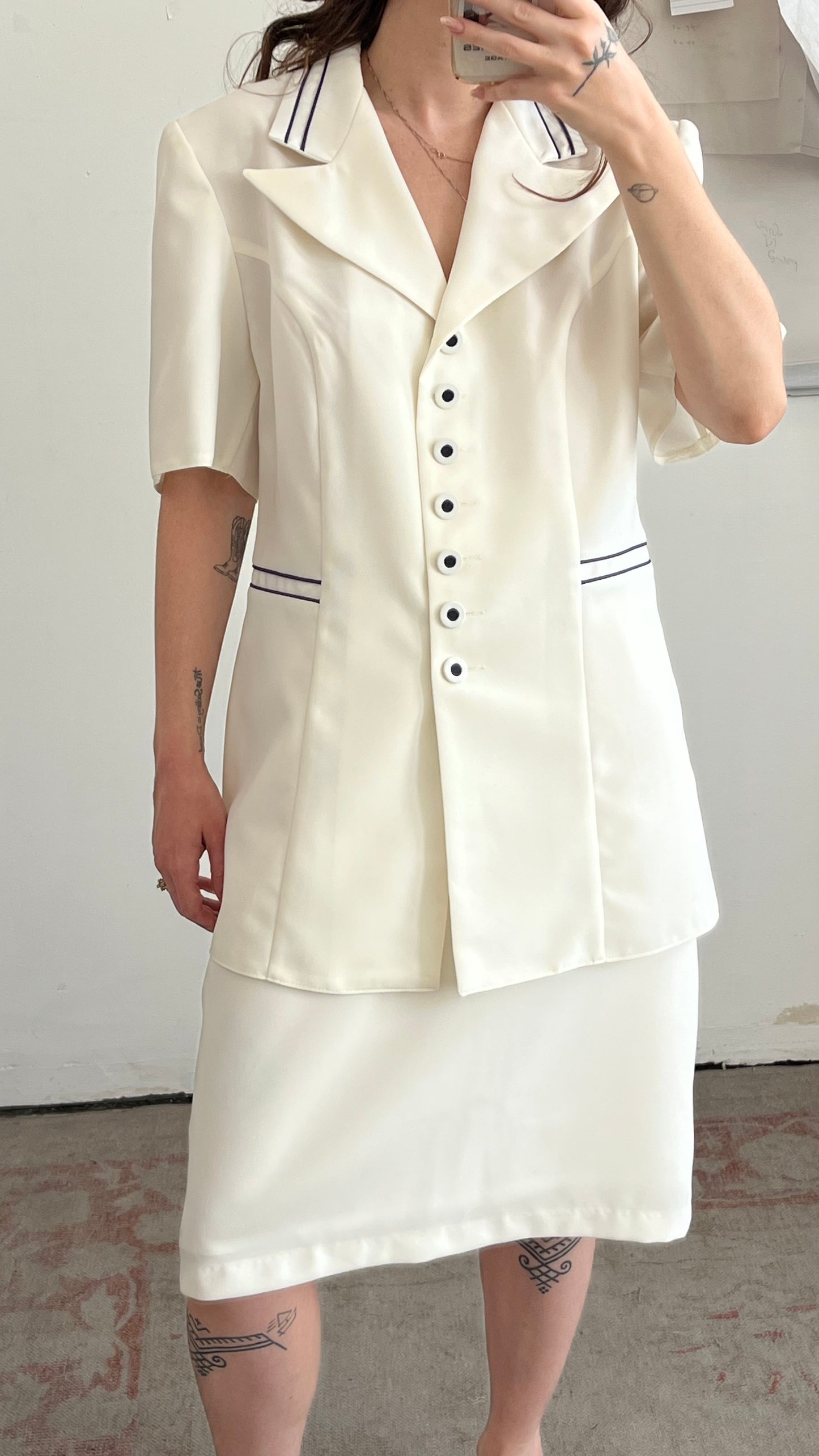 Tailored White Skirt Suit