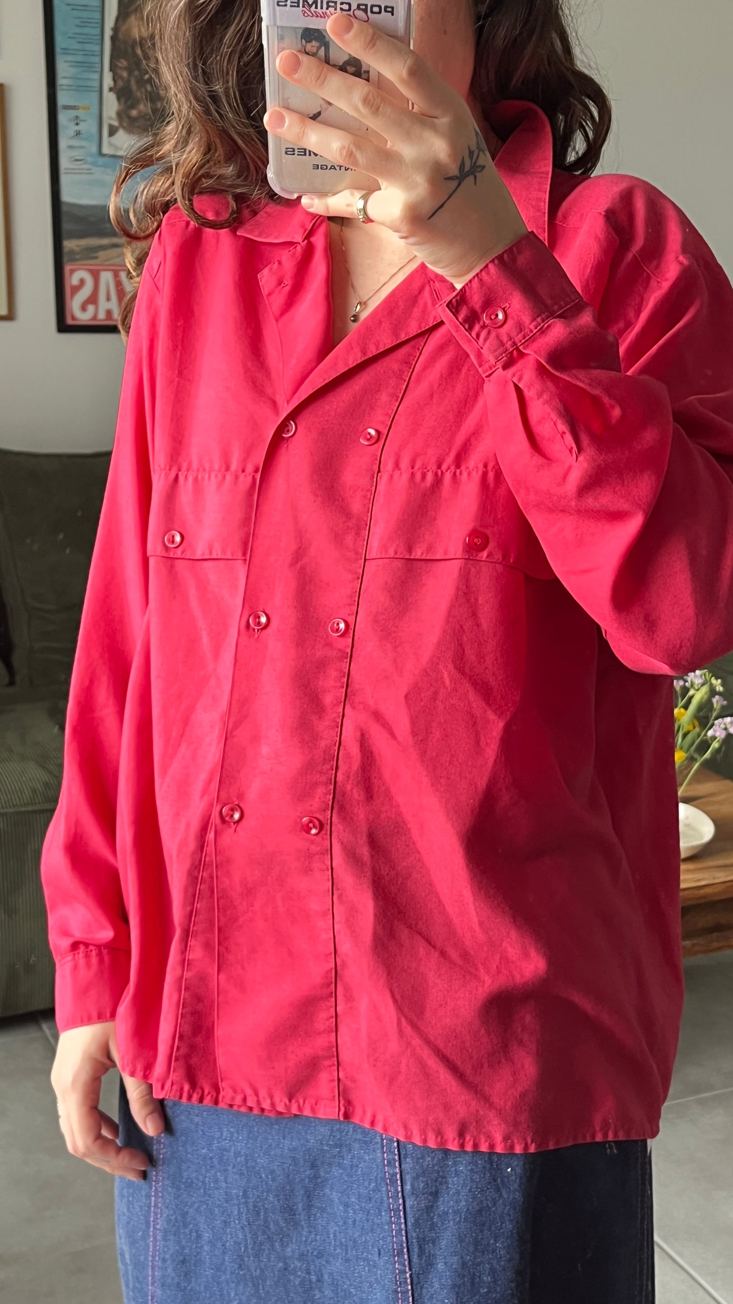 Pink Women's Button-Up Shirt