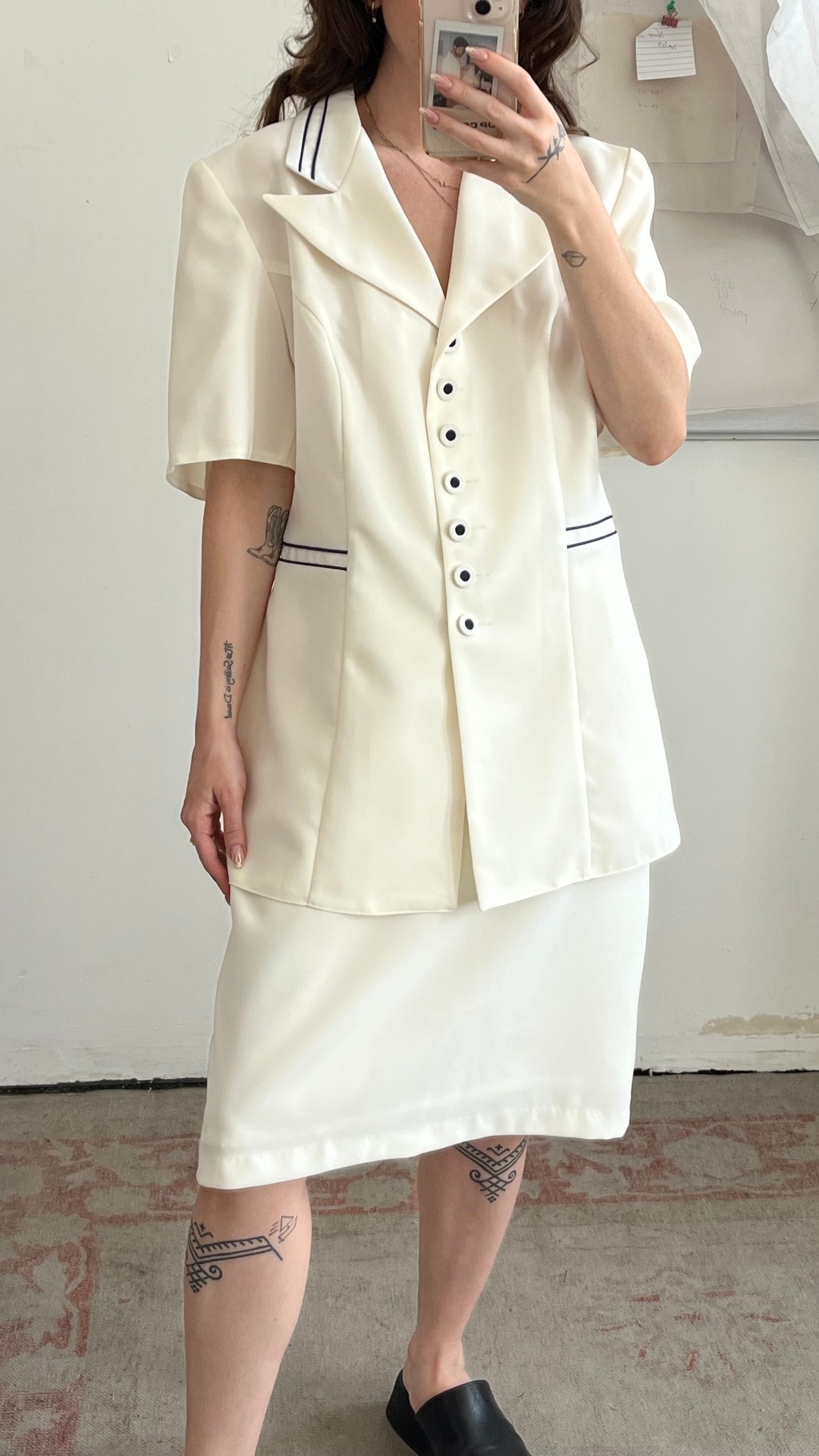 Tailored White Skirt Suit