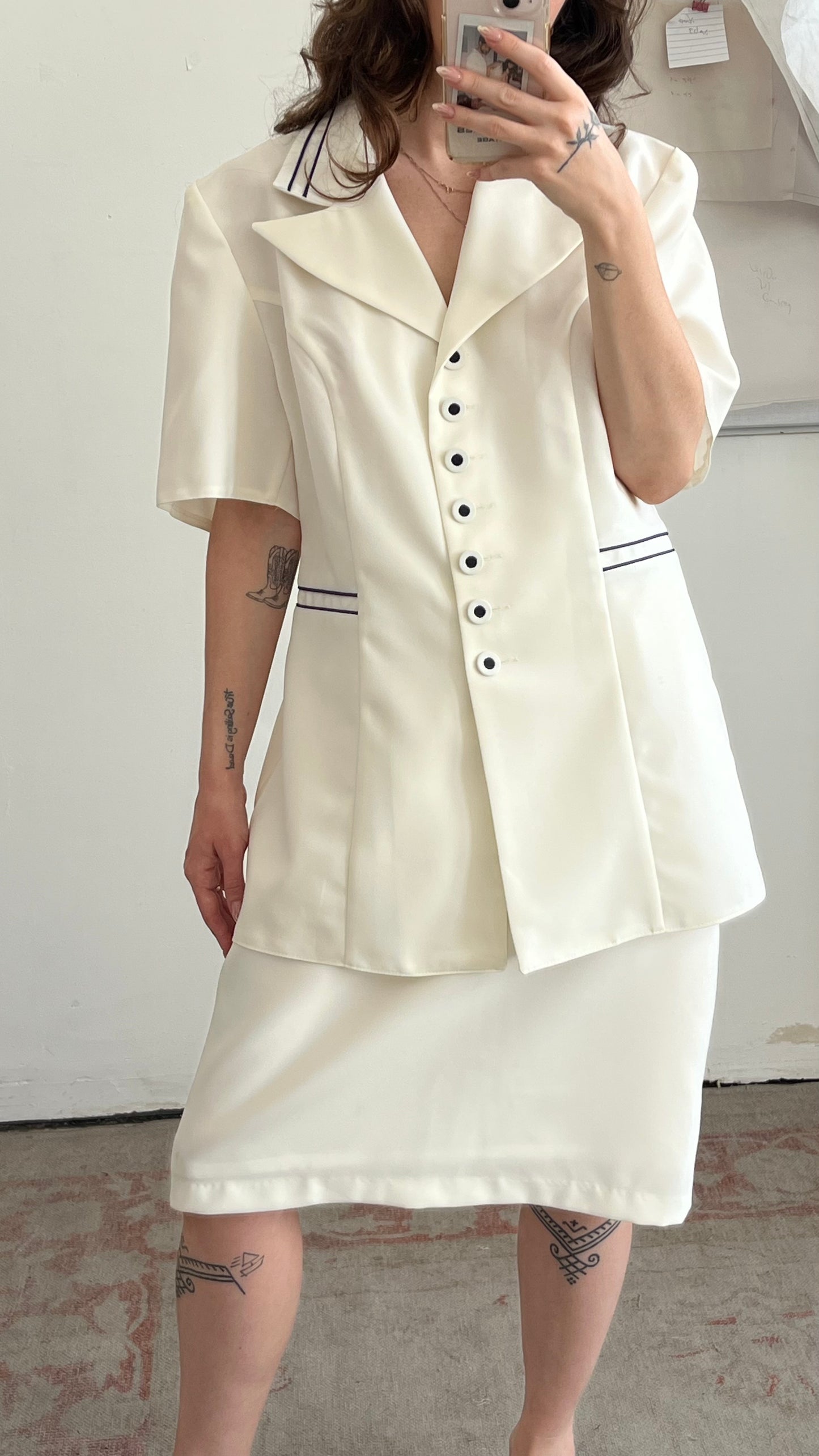 Tailored White Skirt Suit