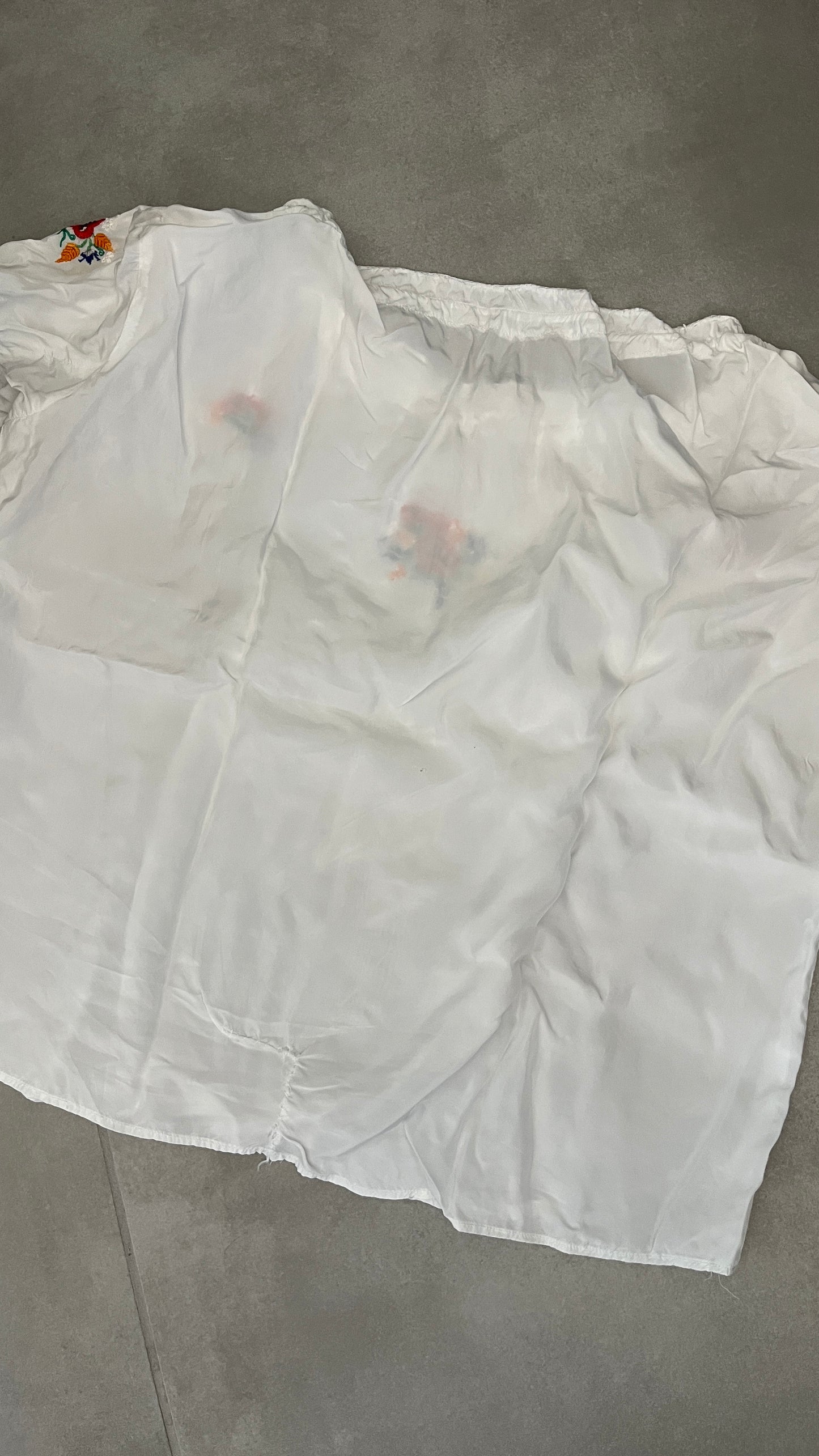 White Blouse with Floral Embroidery