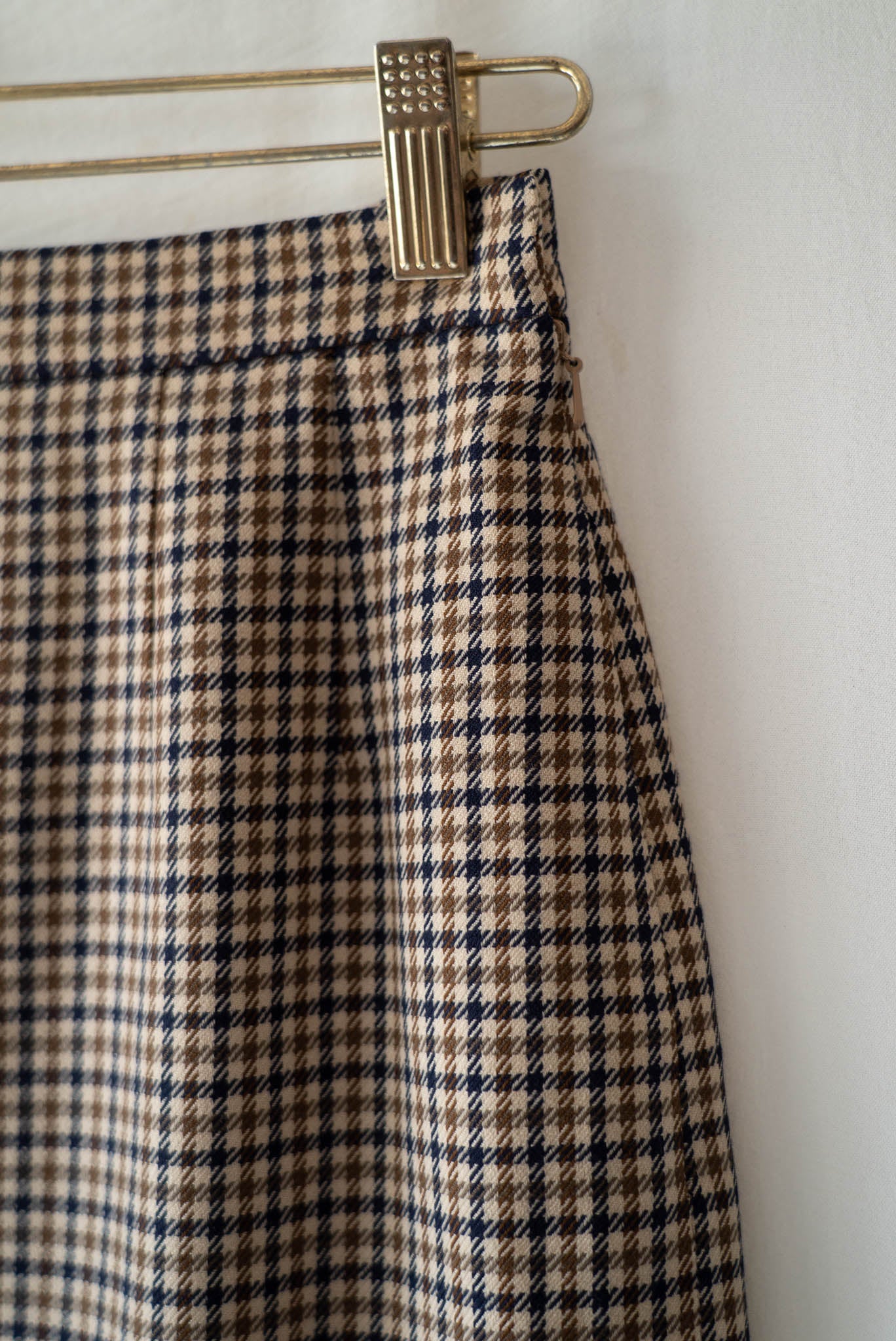 Brown Wool Pencil Skirt 70s