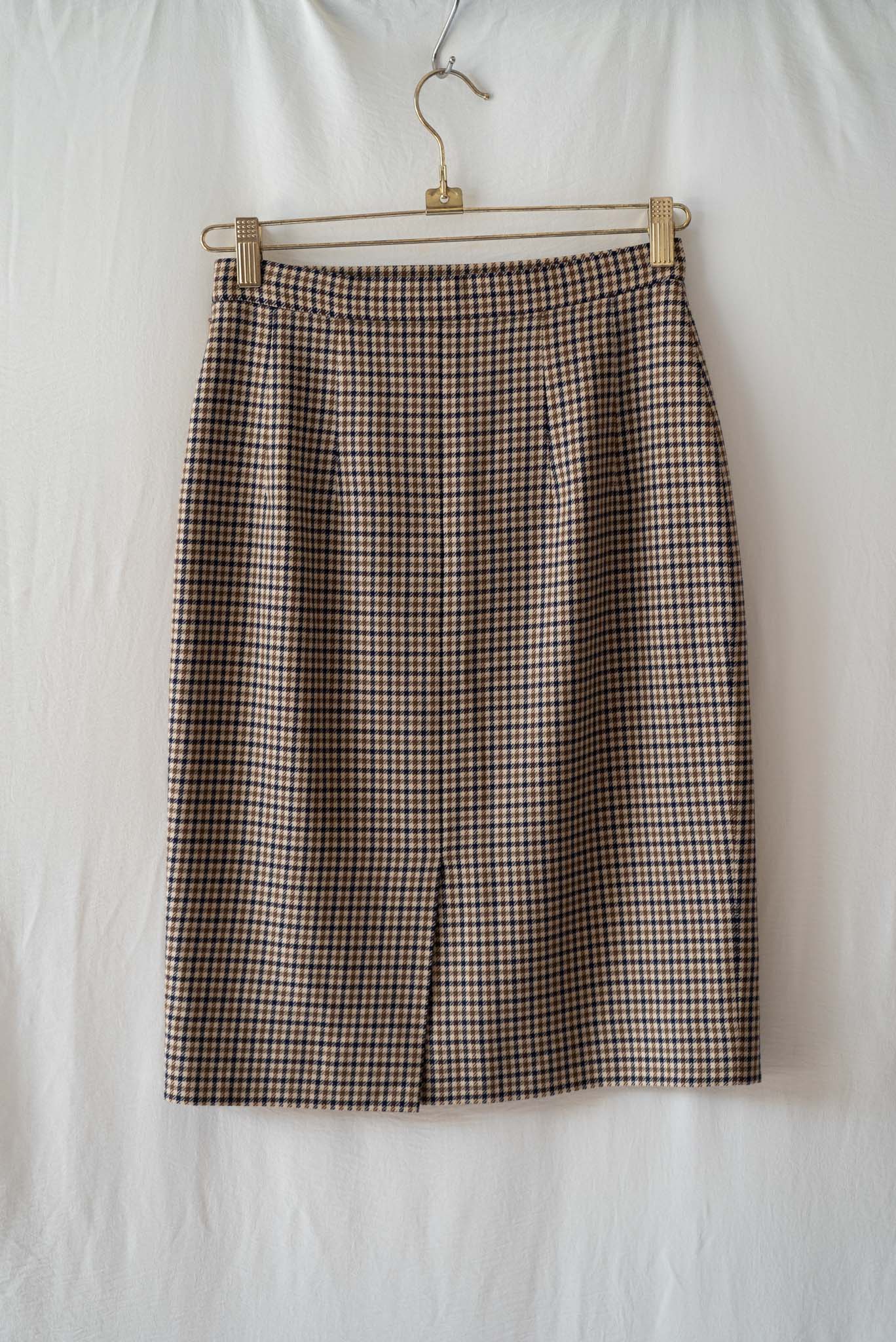 Brown Wool Pencil Skirt 70s