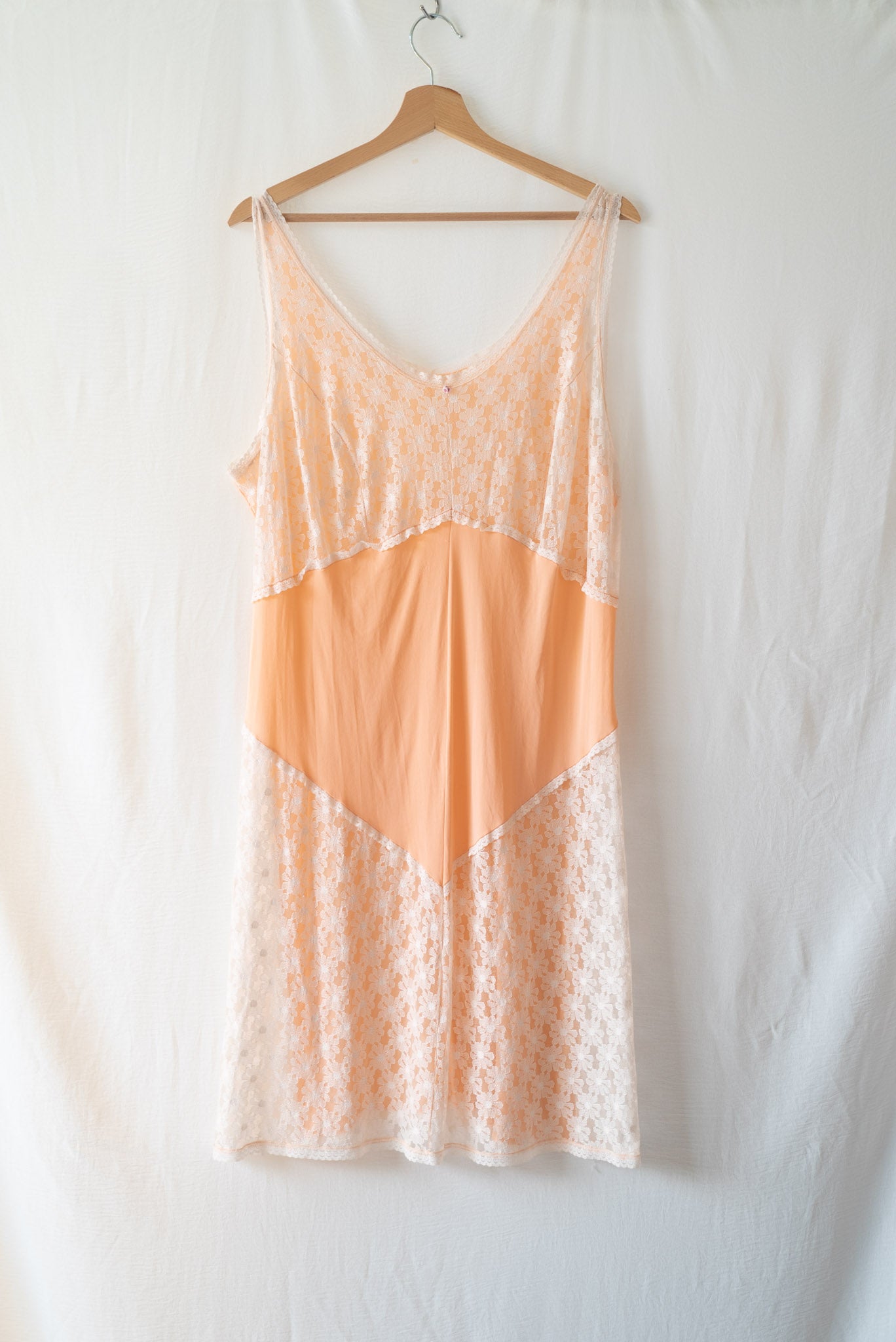 Peach Lace Slip Dress