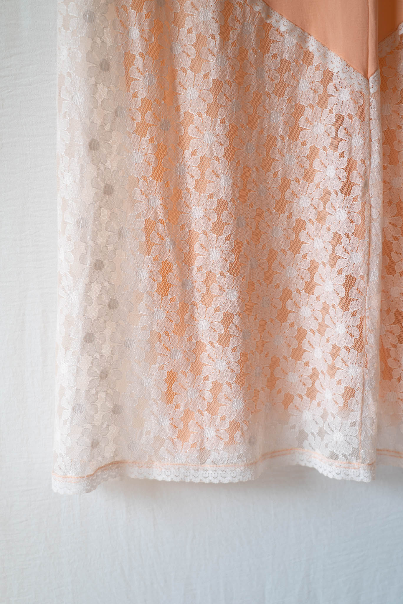 Peach Lace Slip Dress