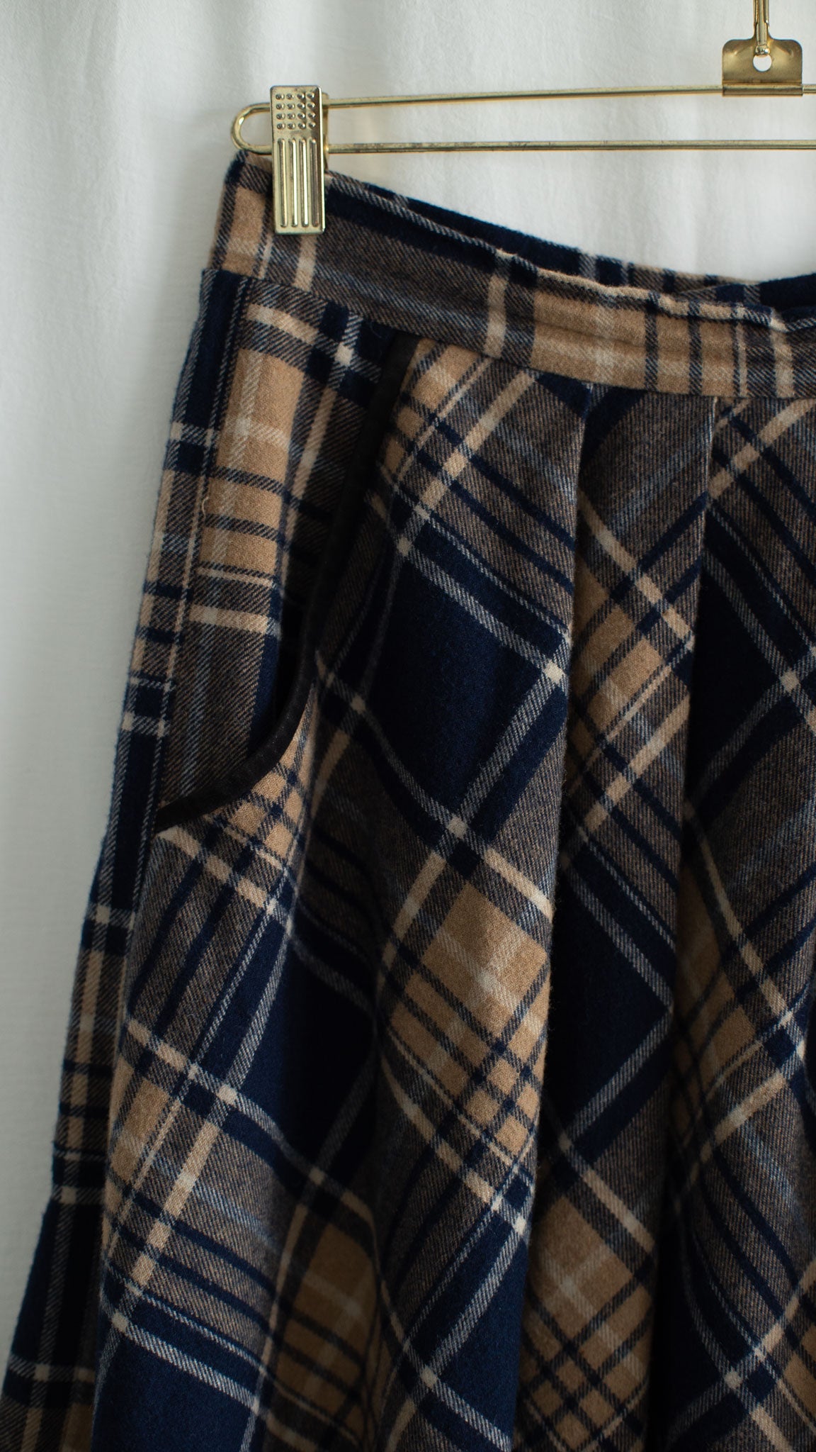Plaid Wool Skirt