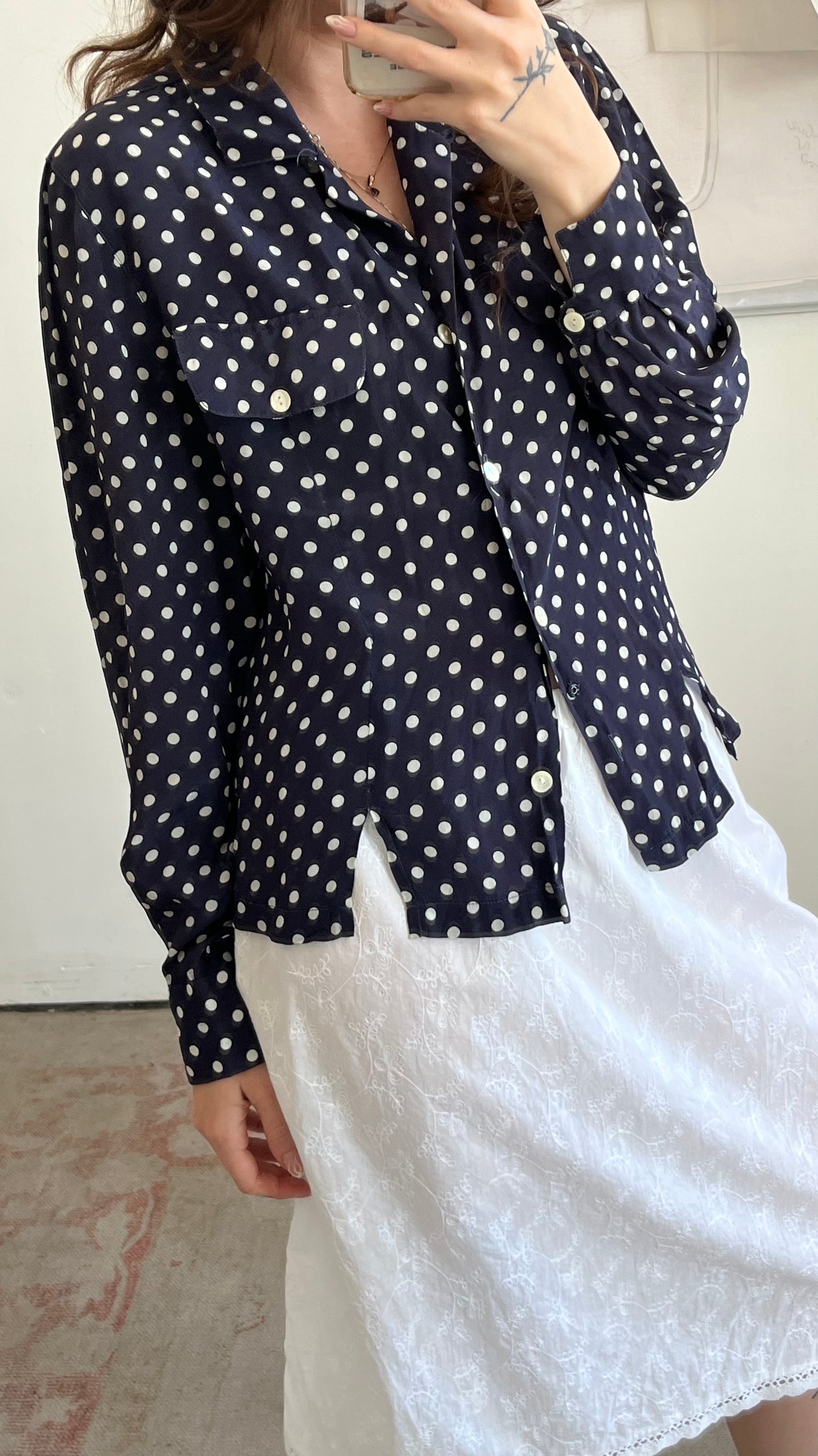 Polka-Dot Button-Down Shirt