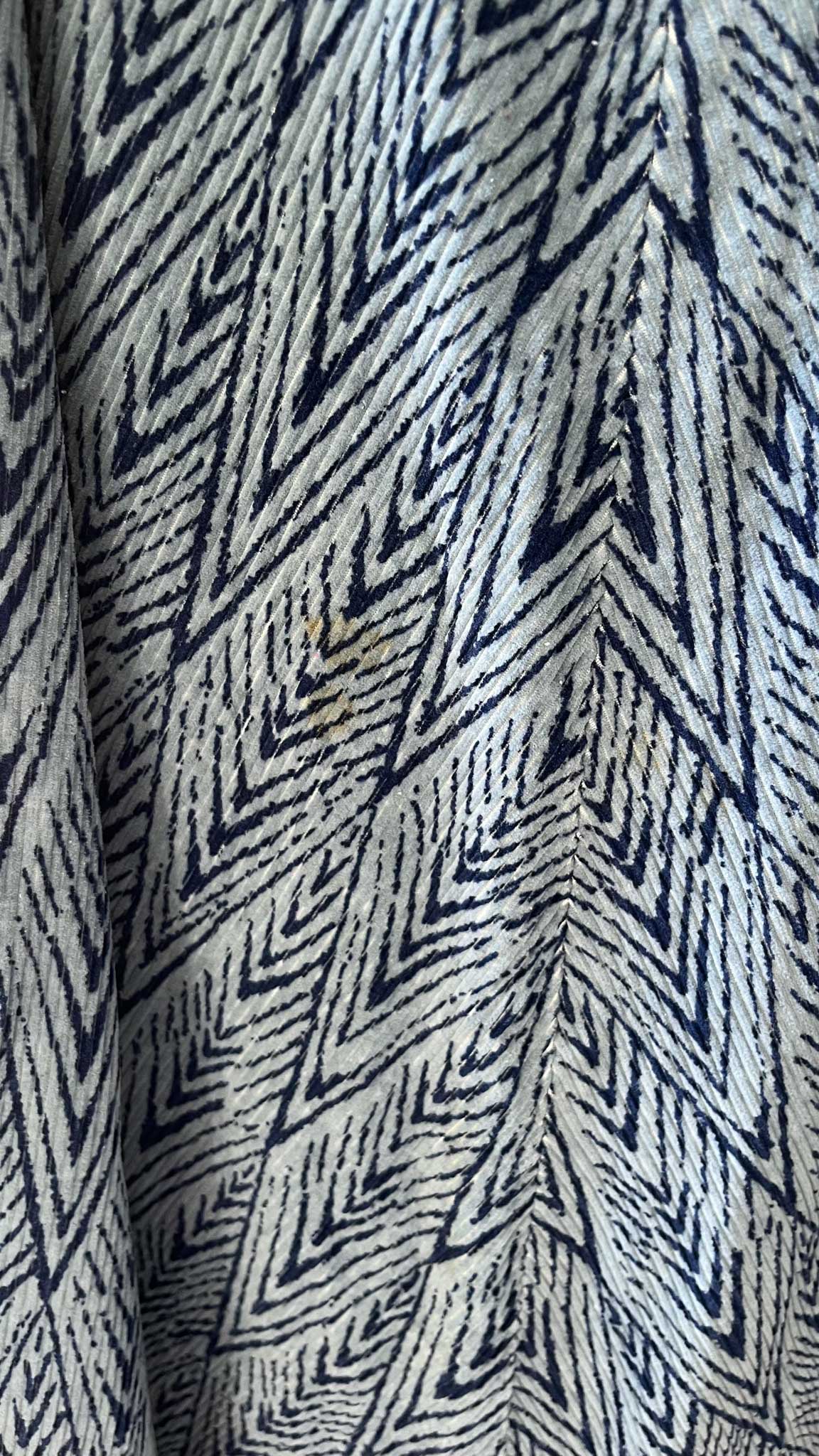 Light Blue Corduroy Maxi Skirt 70s