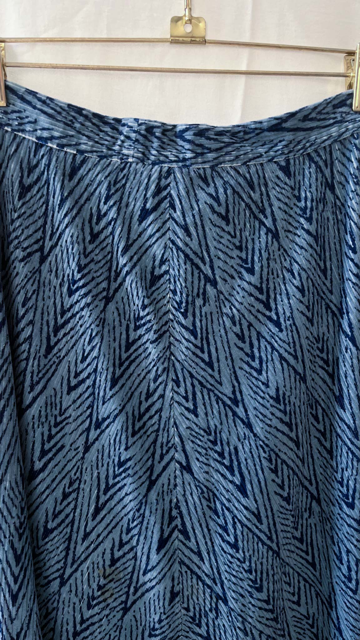 Light Blue Corduroy Maxi Skirt 70s