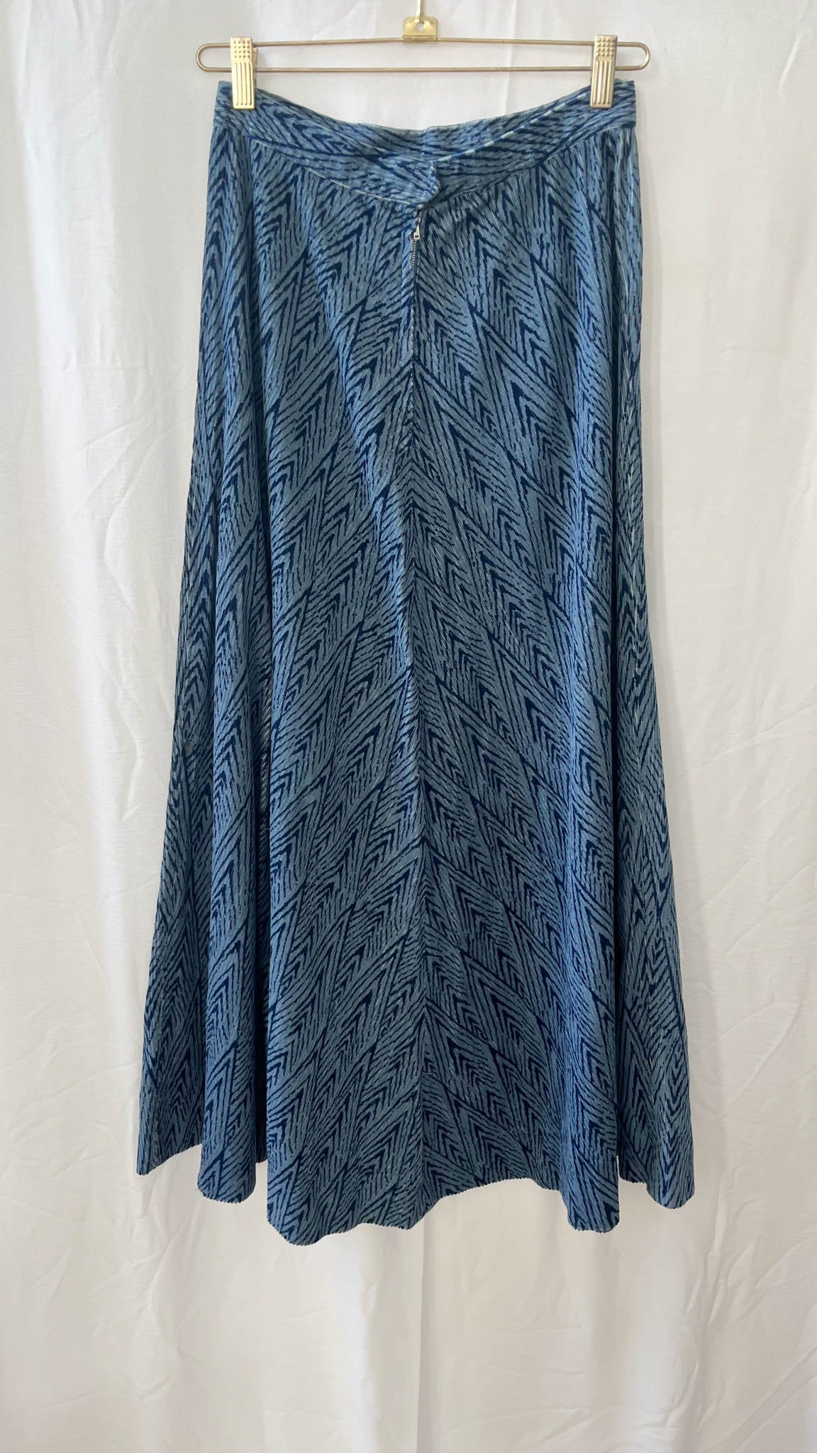 Light Blue Corduroy Maxi Skirt 70s