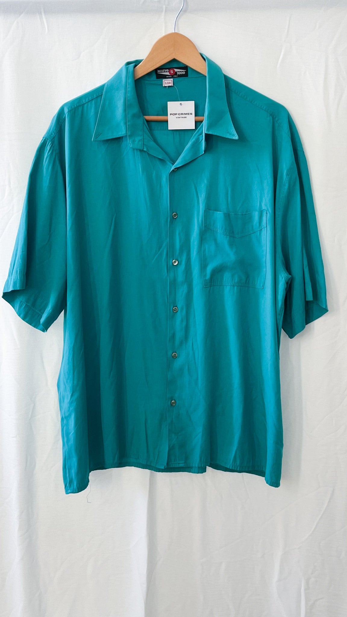 Men's Turquoise Button-Up Shirt