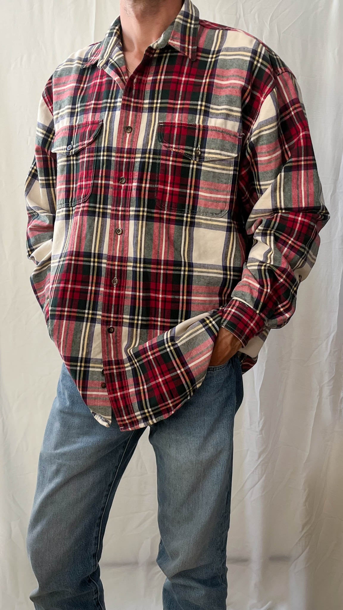 Men's Plaid Button-Up Shirt