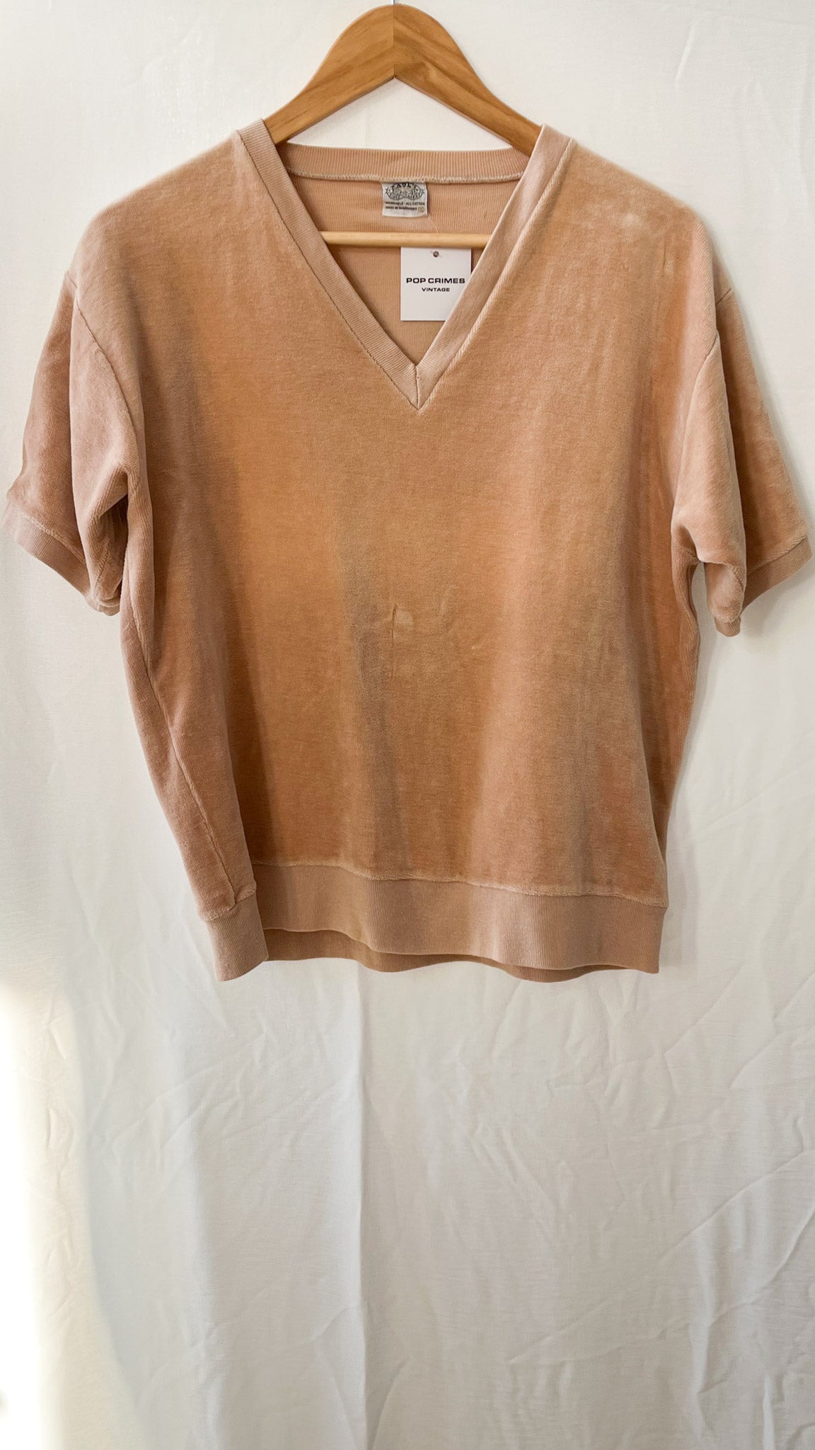 Light Brown Velvet T-Shirt 70s