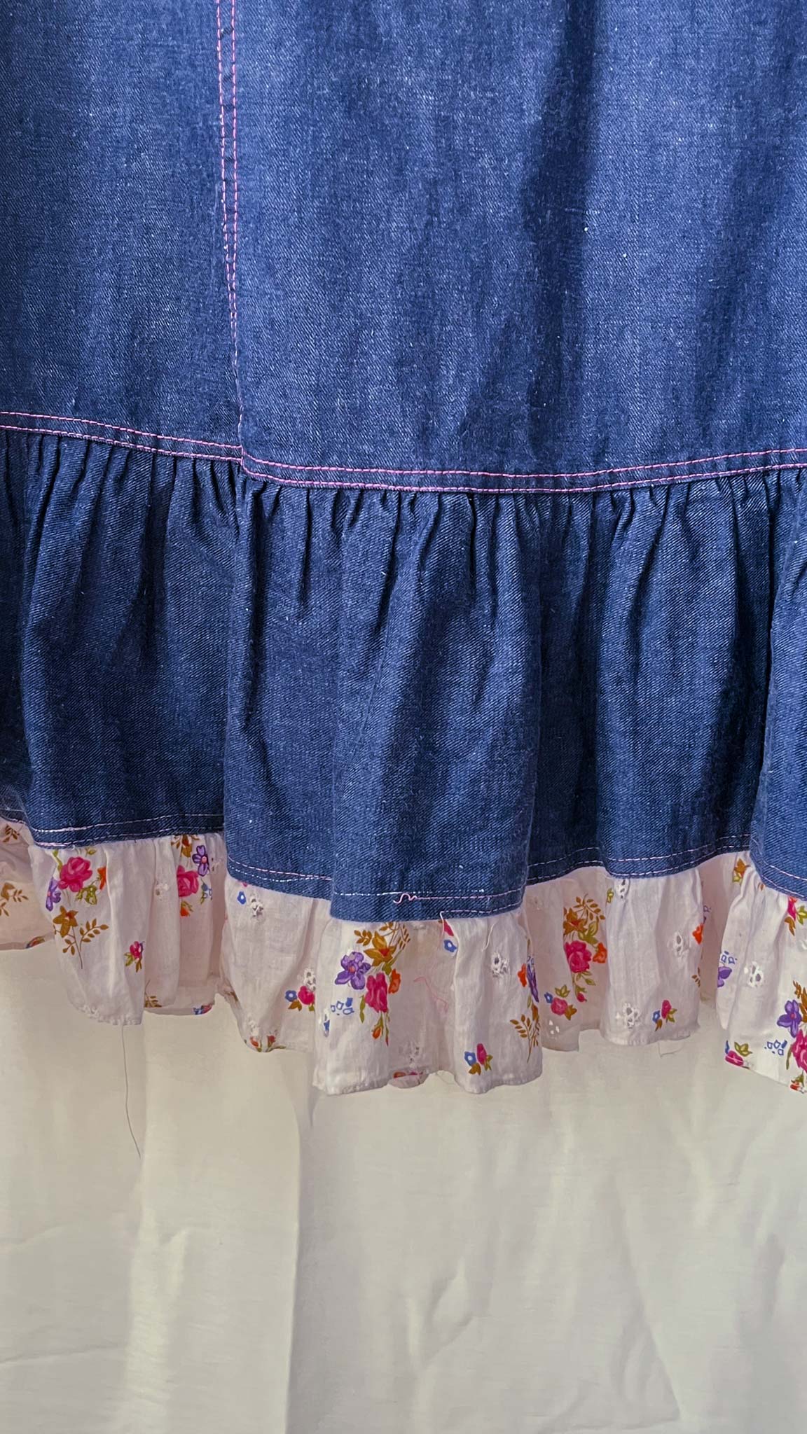 Maskit Haifa Denim Maxi Skirt with Ruffle
