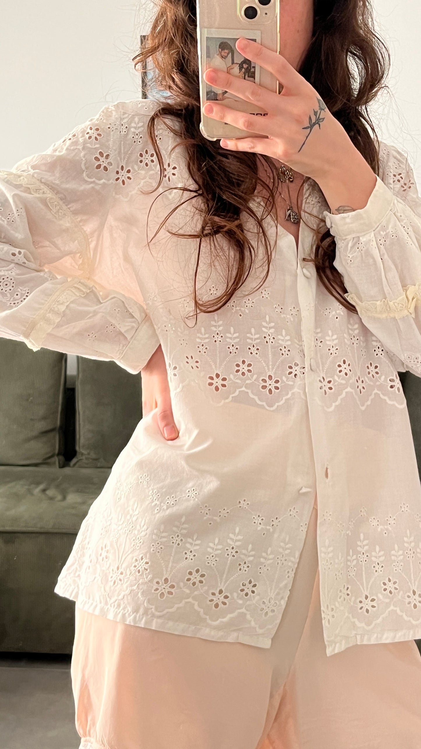 Embroidered Cotton Button-Down Shirt