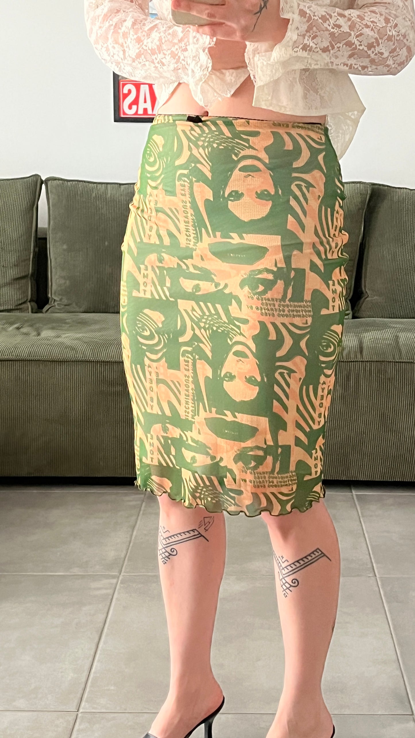 Retro Comic Mesh Skirt