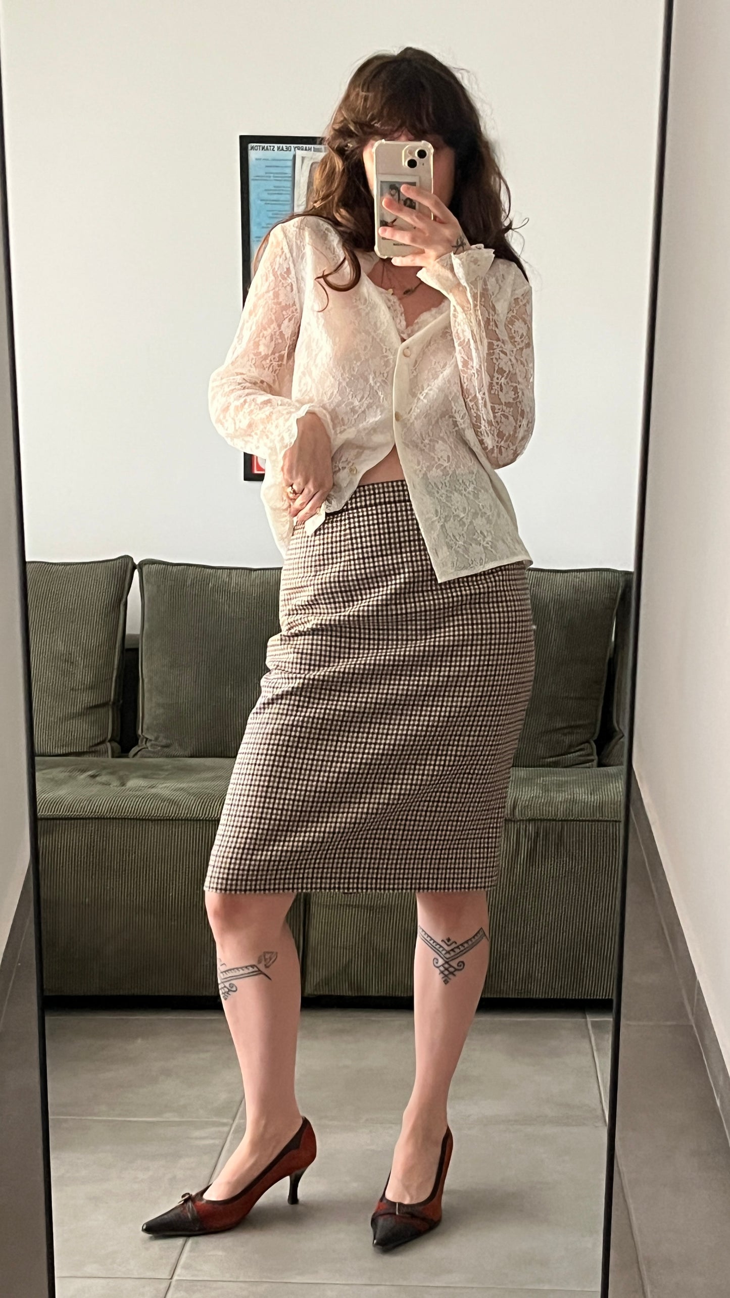British Wool Pencil Skirt, 70s