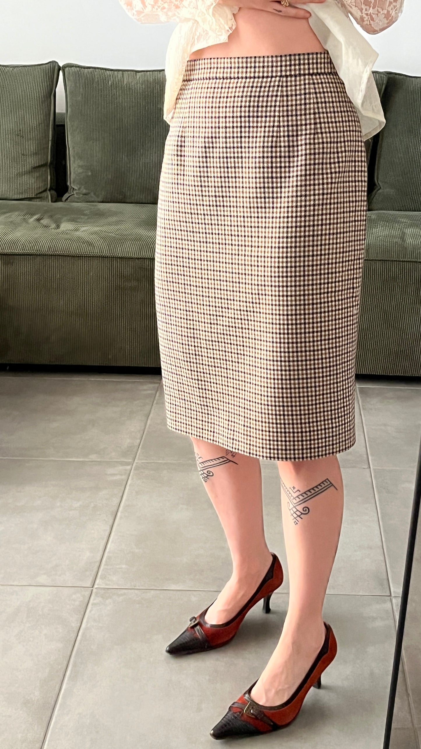 British Wool Pencil Skirt, 70s