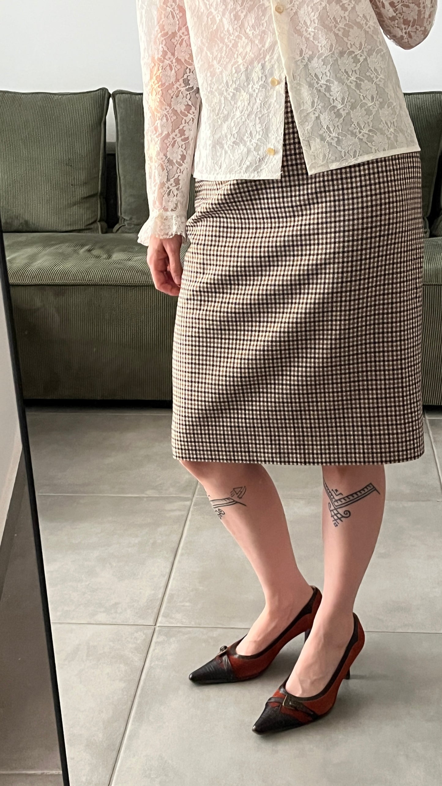 British Wool Pencil Skirt, 70s