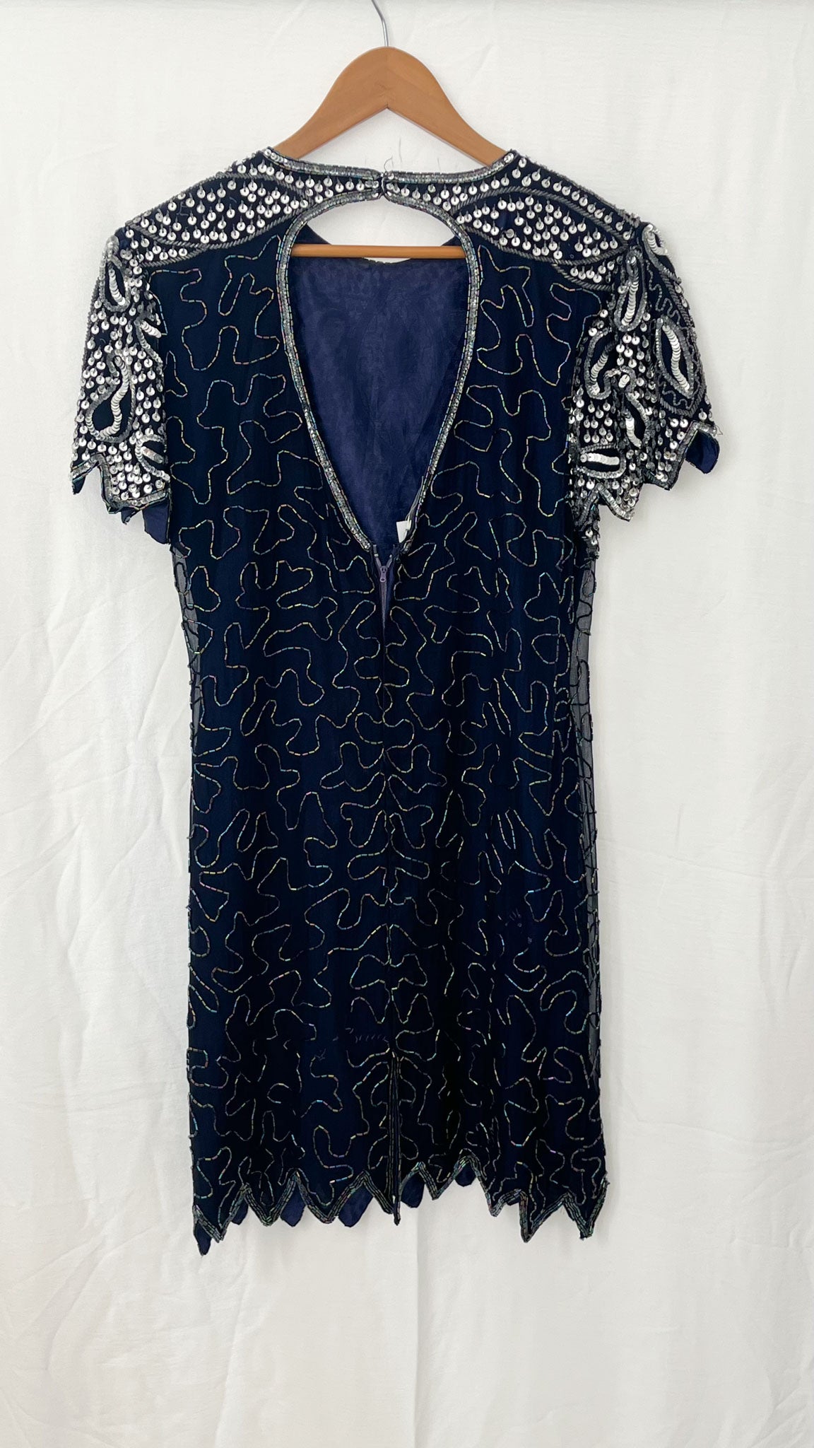 Navy Blue Beaded Dress