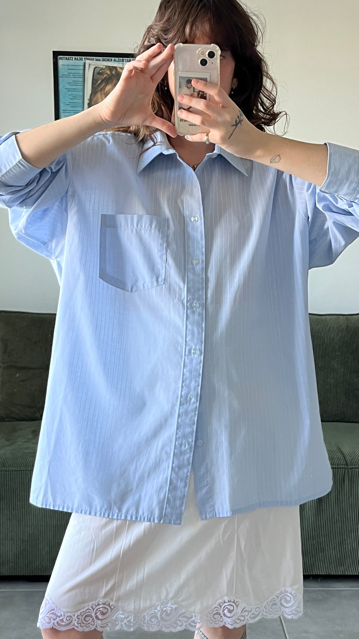 Light Blue Fine Stripes Button-Down Shirt