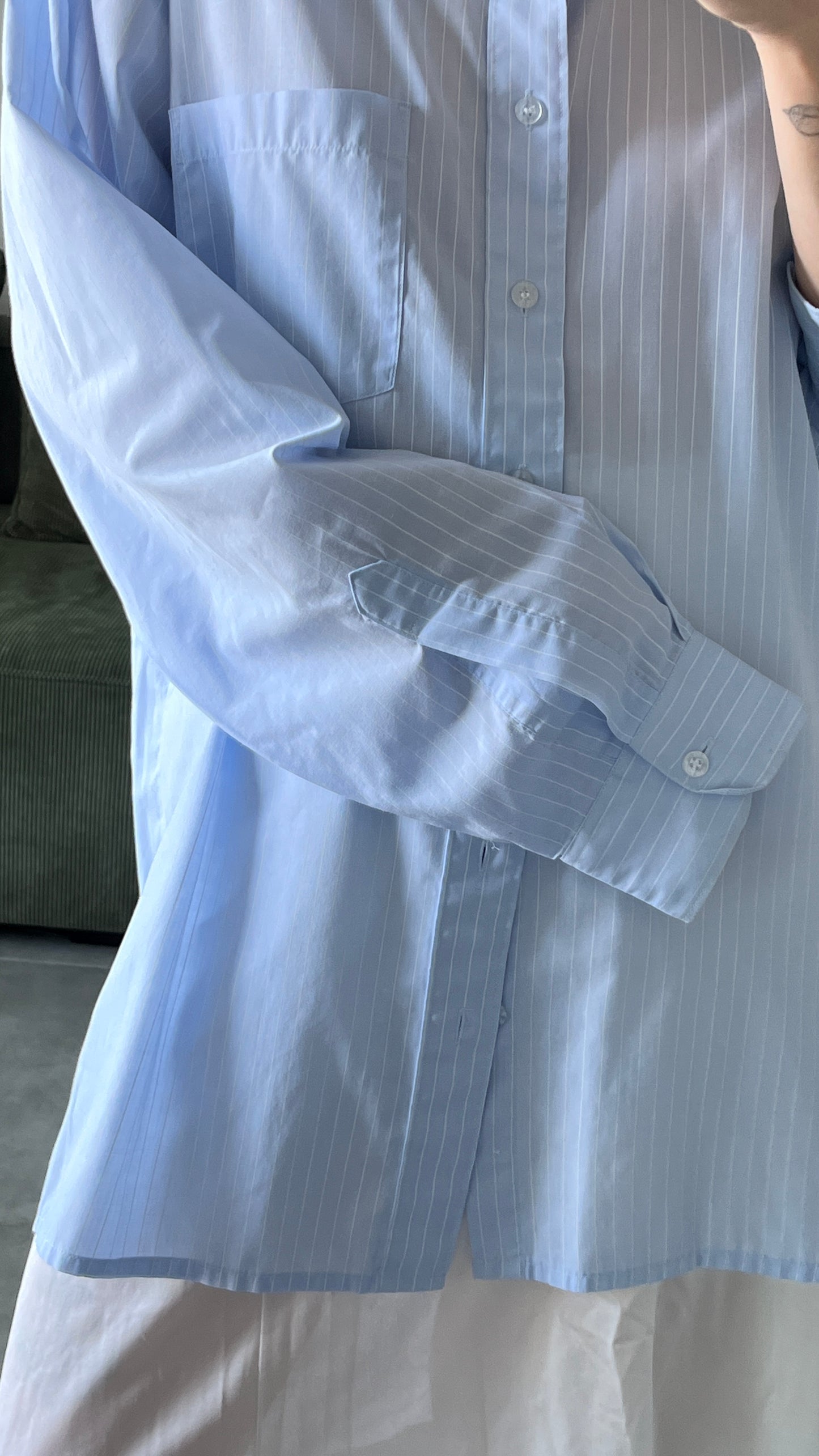 Light Blue Fine Stripes Button-Down Shirt