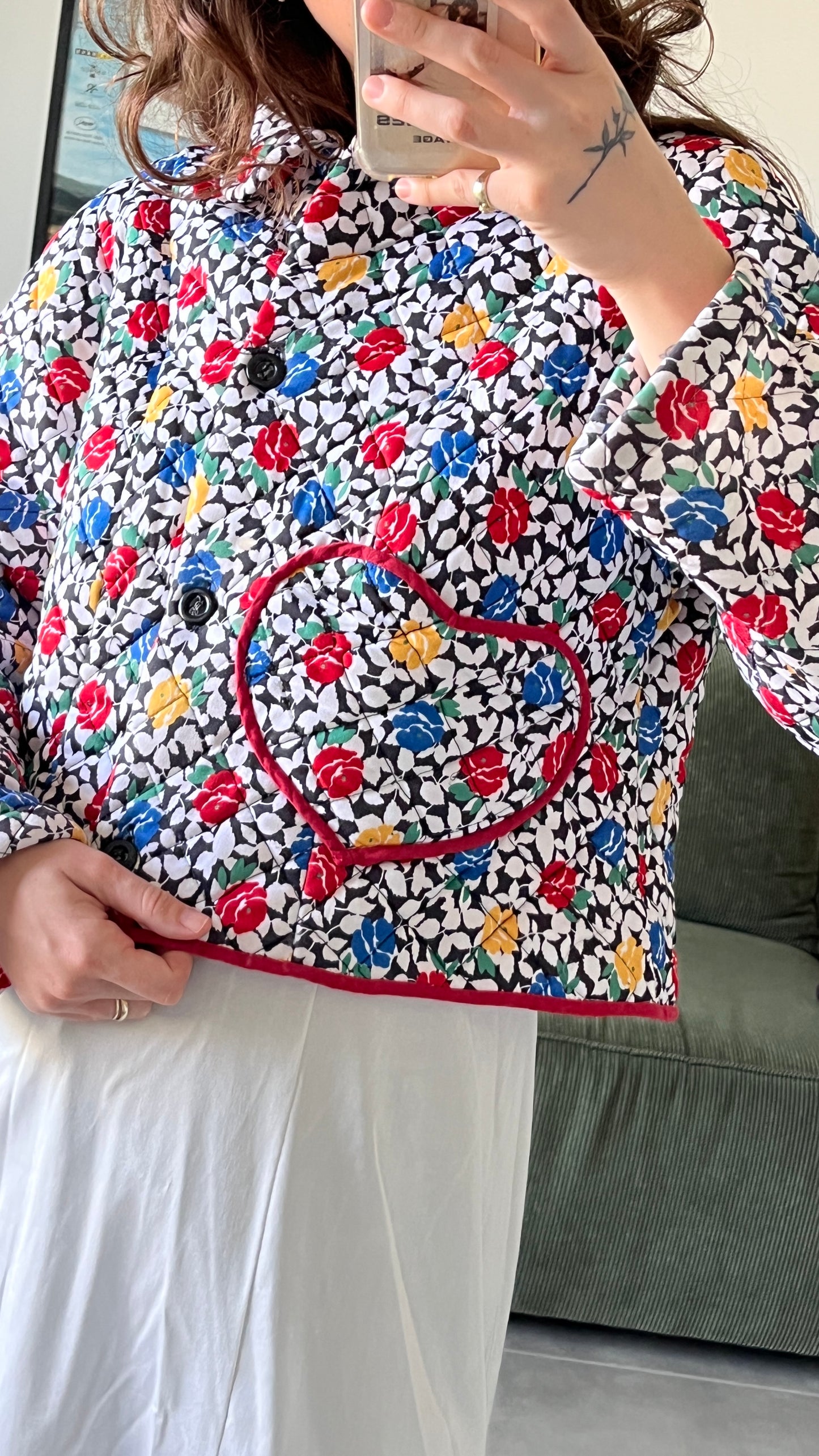 Quilted Cropped Upcycled Jacket