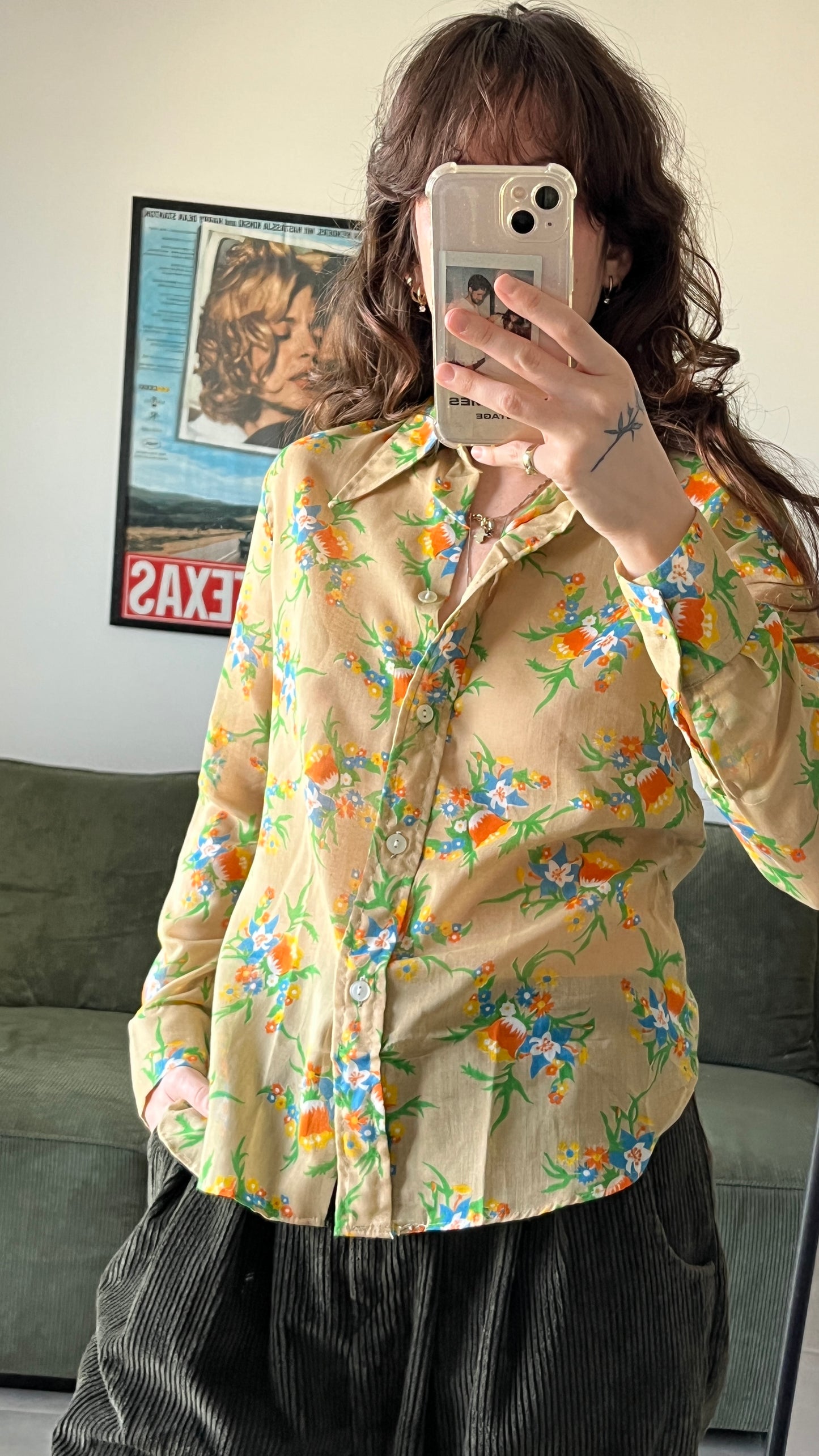 70s Floral Button-Down Shirt