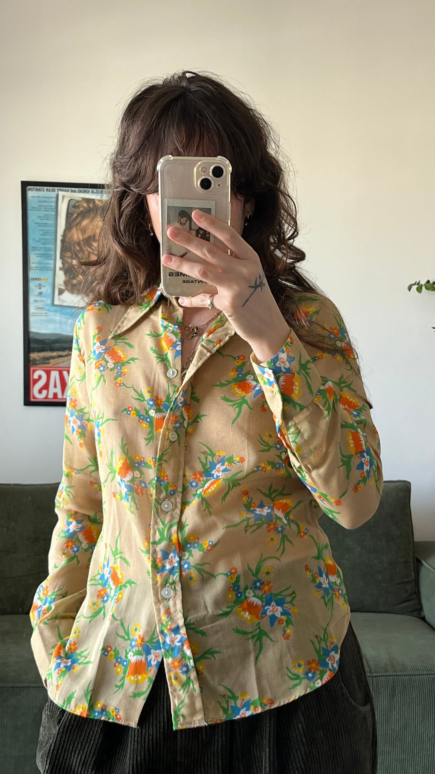 70s Floral Button-Down Shirt