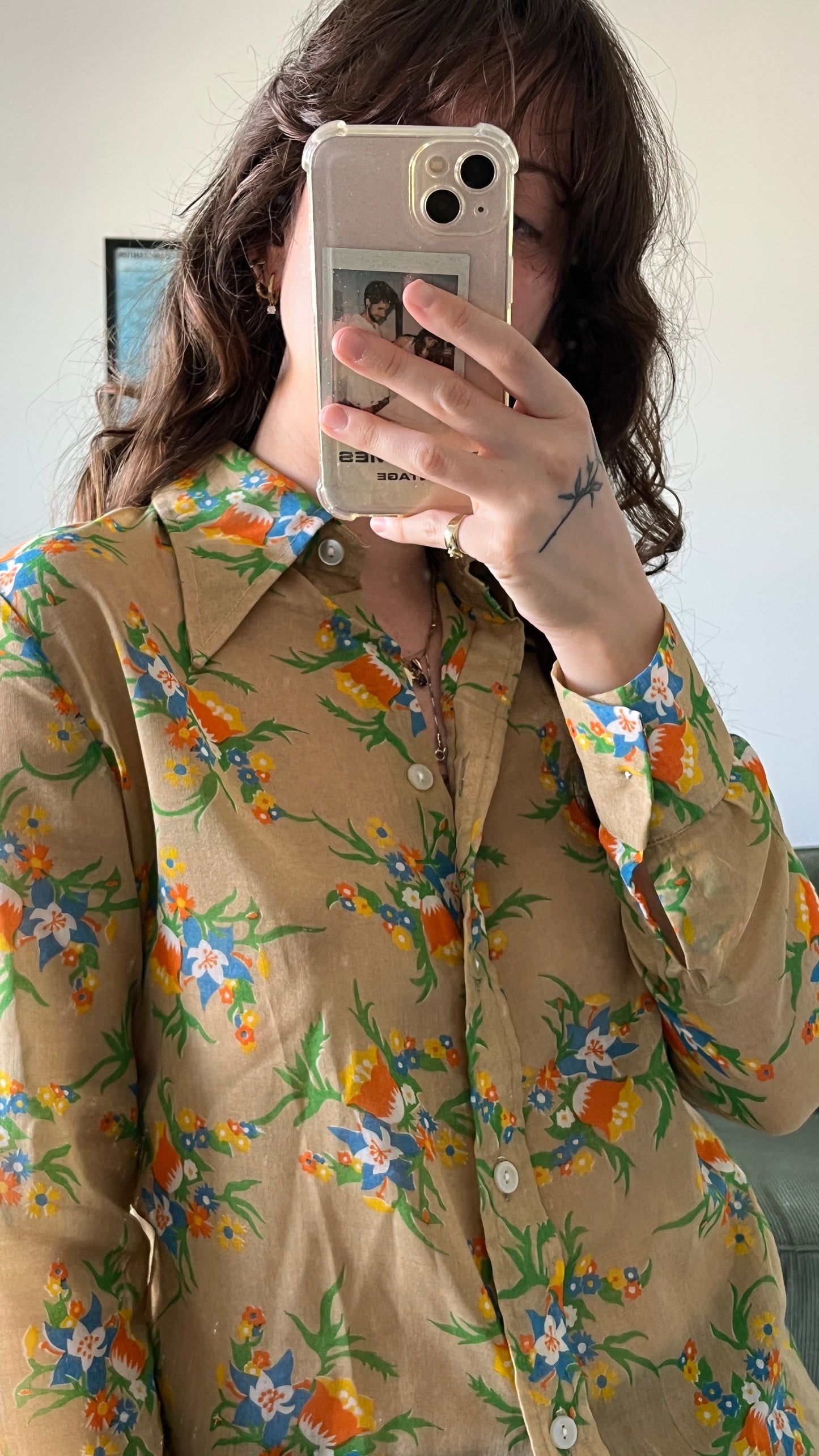 70s Floral Button-Down Shirt