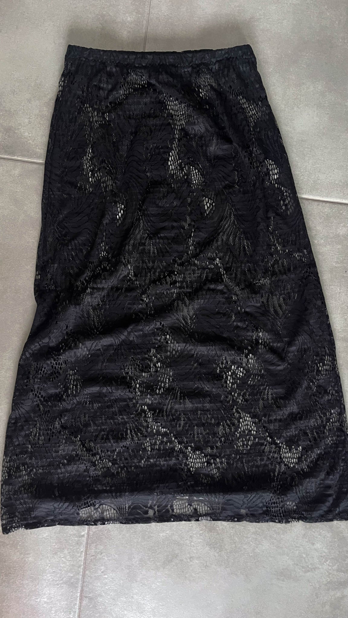 Handmade Black Crochet Maxi Skirt
