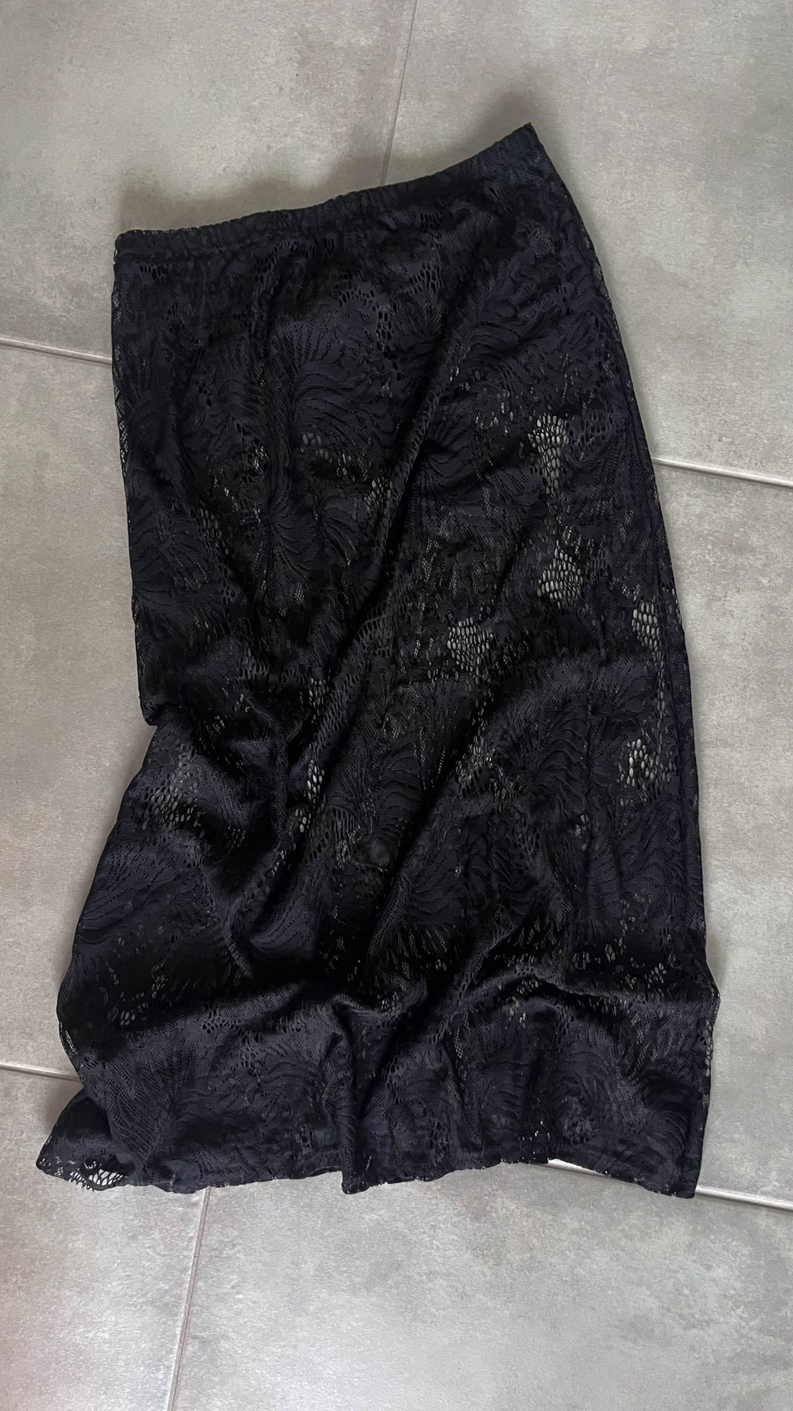 Handmade Black Crochet Maxi Skirt