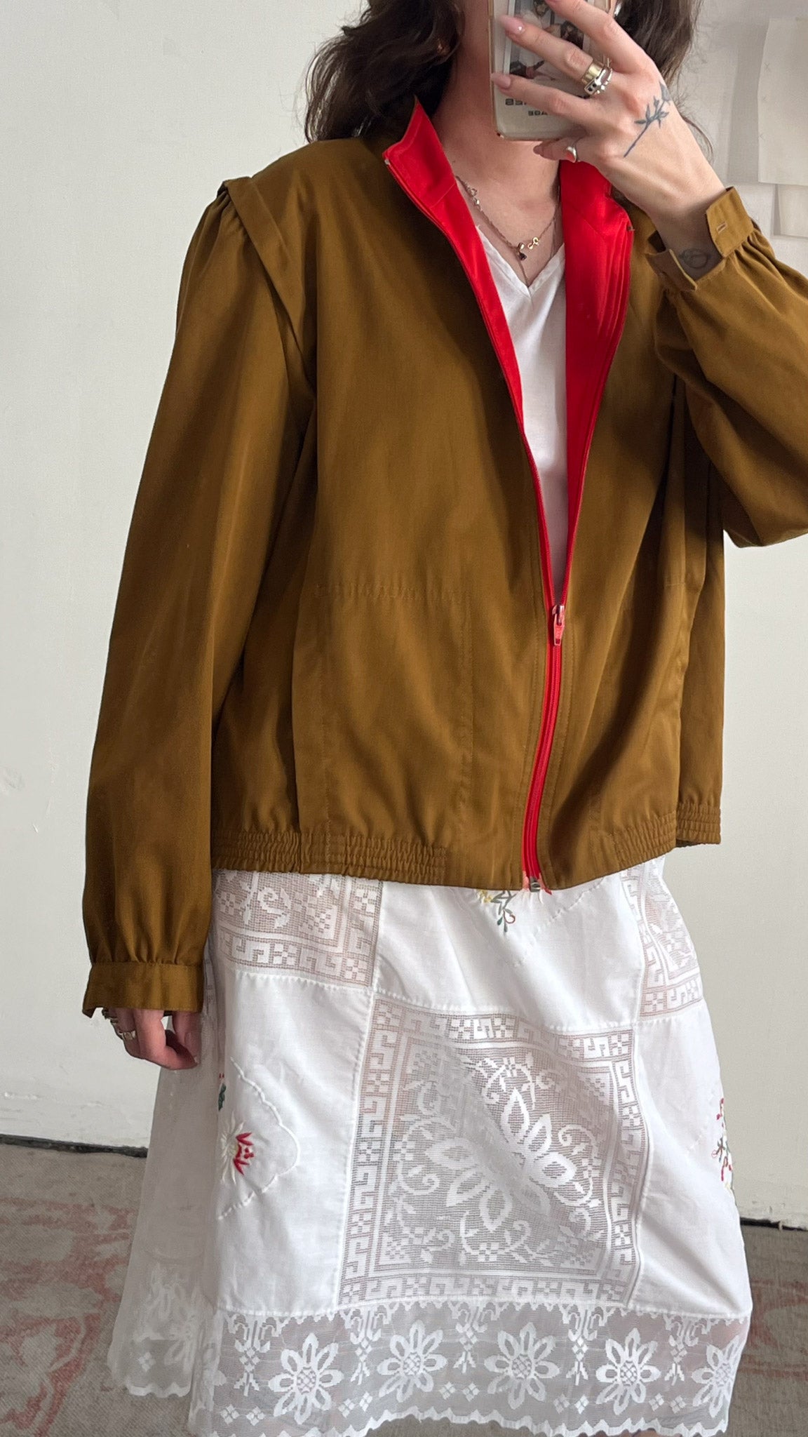 Thin Brown and Red Jacket