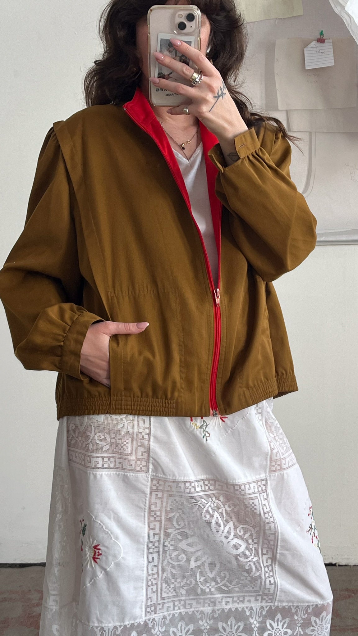 Thin Brown and Red Jacket