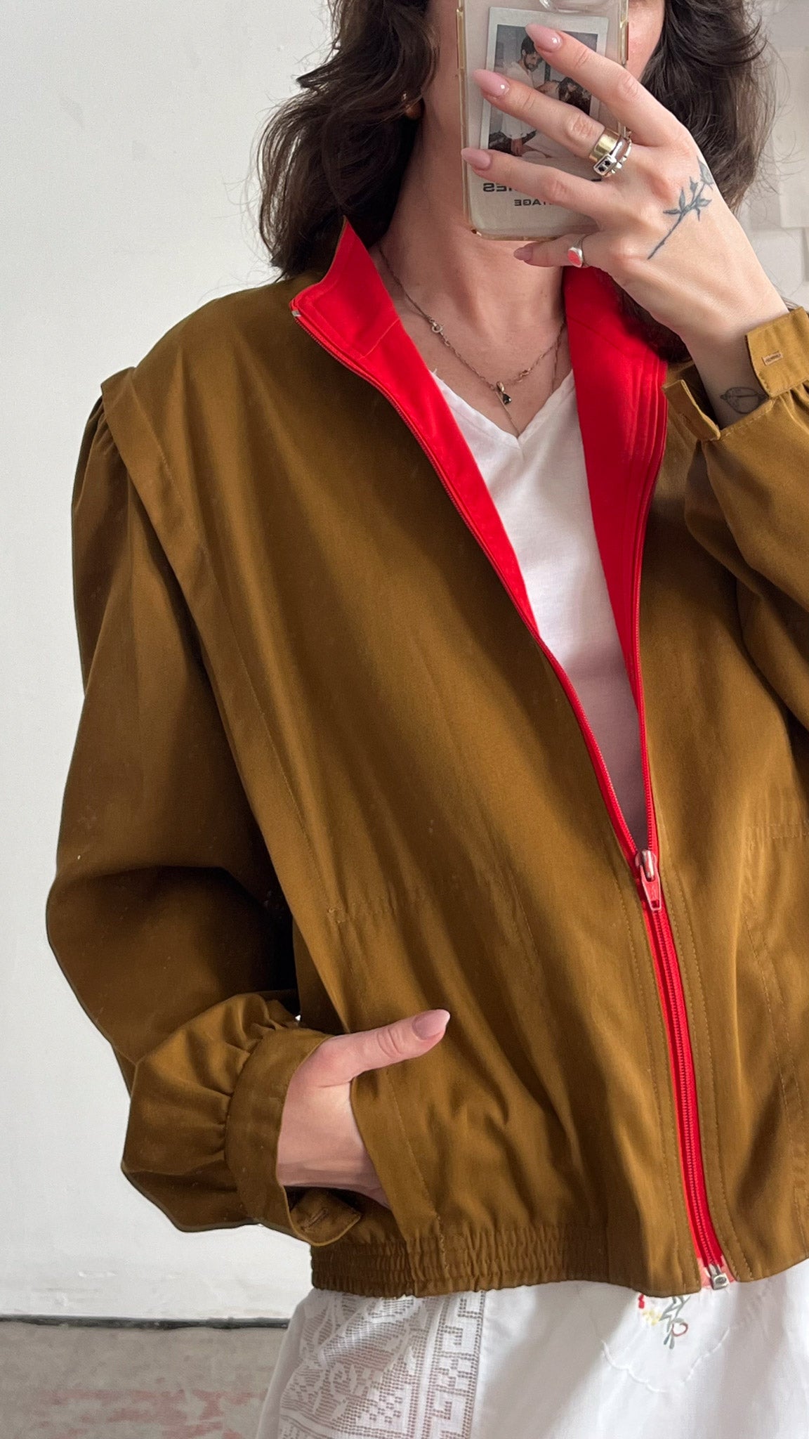 Thin Brown and Red Jacket