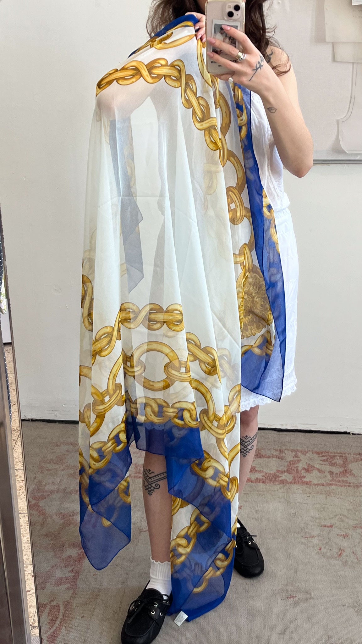 Chain Print Mesh Sarong / Scarf