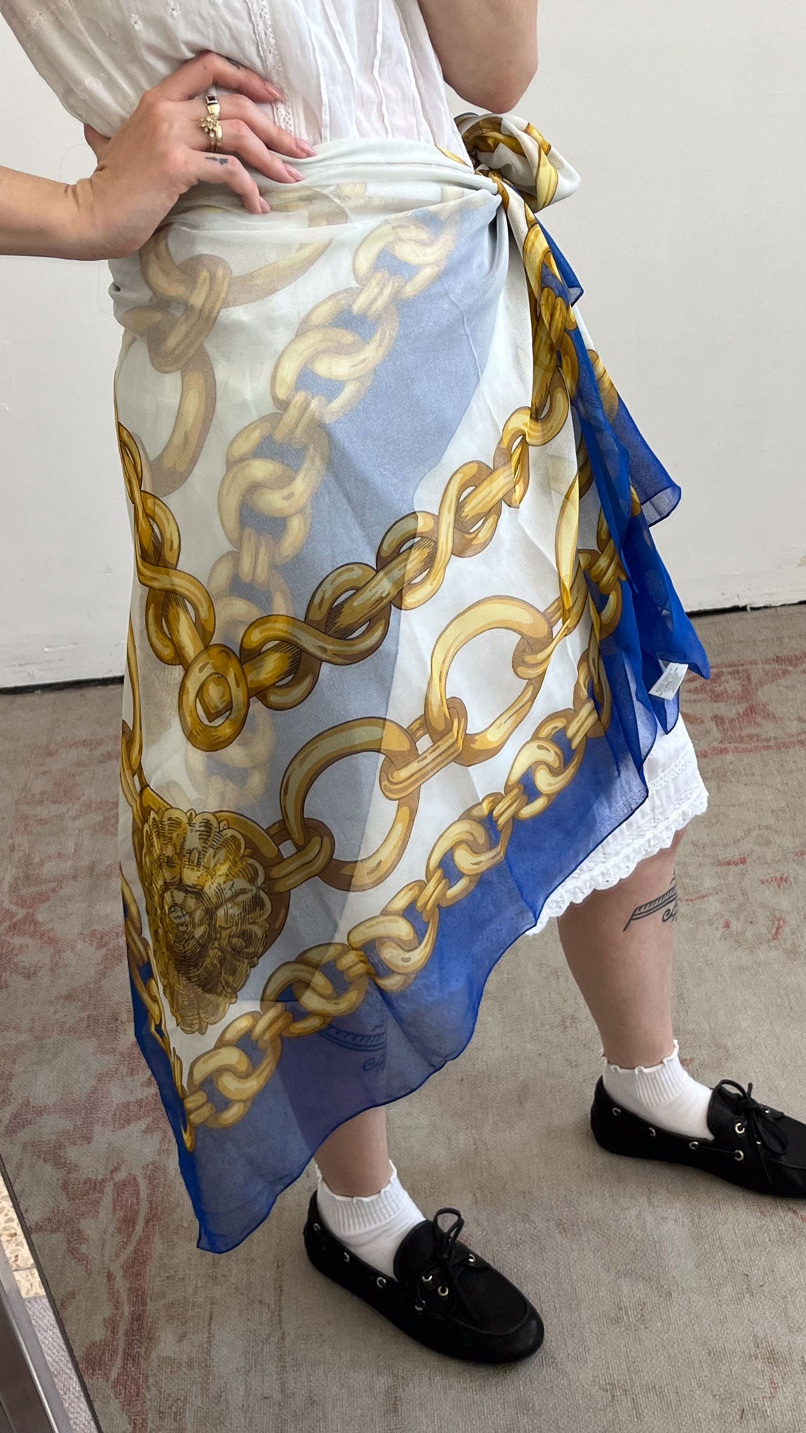 Chain Print Mesh Sarong / Scarf
