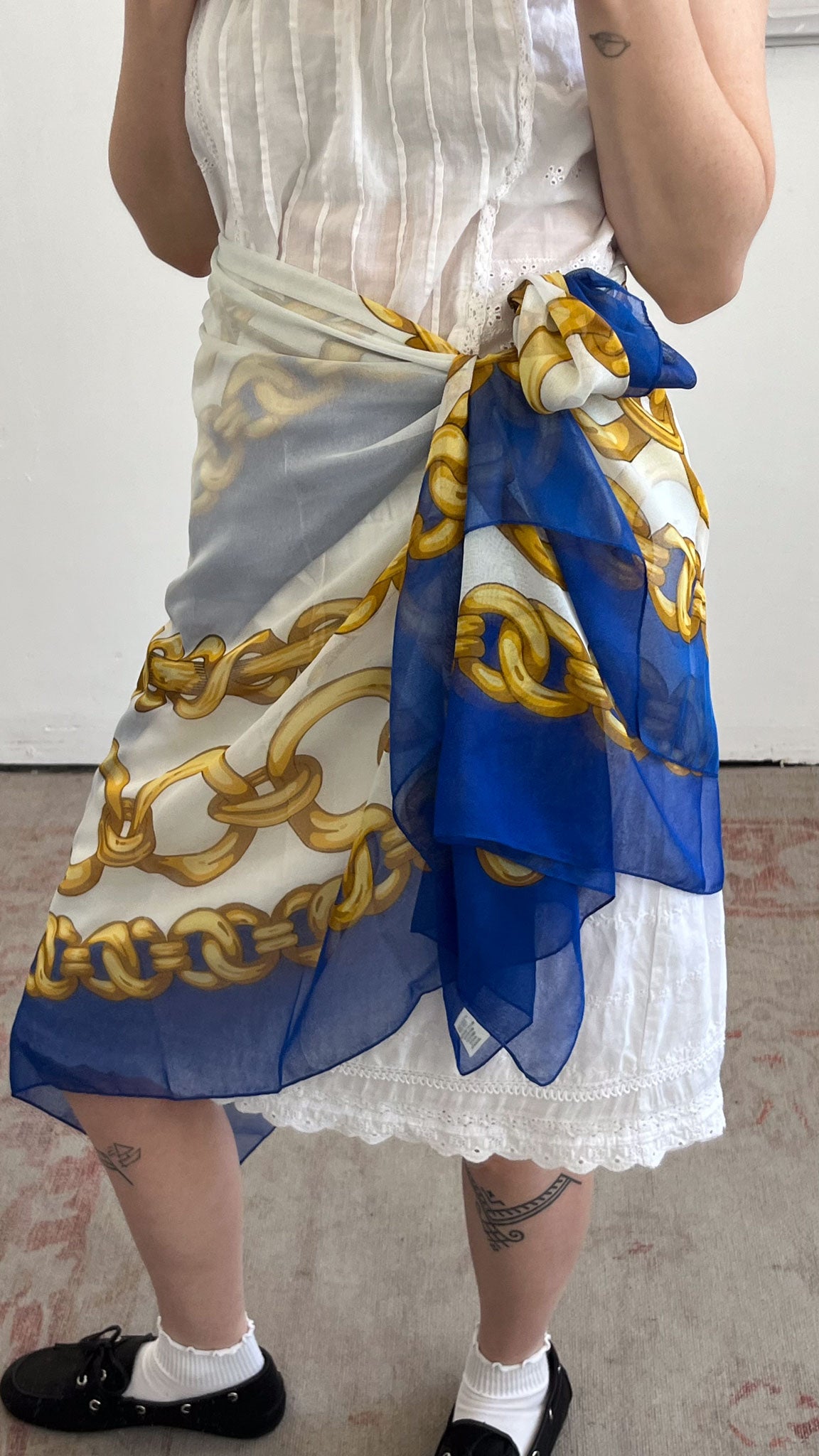 Chain Print Mesh Sarong / Scarf