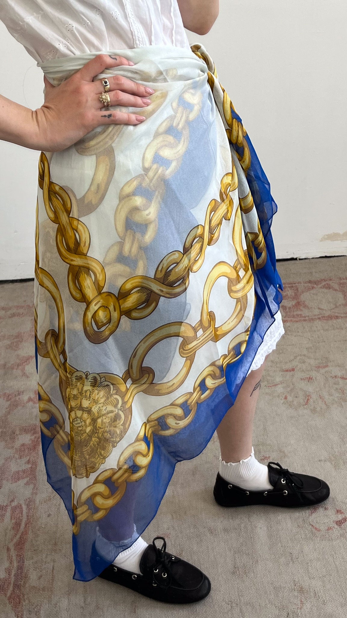 Chain Print Mesh Sarong / Scarf