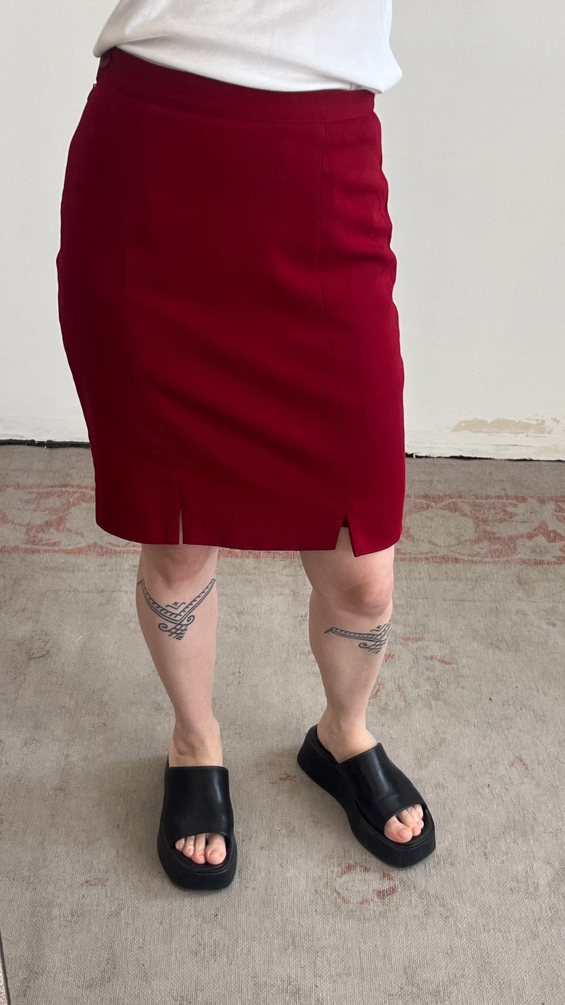 Burgundy Mini Skirt 90s