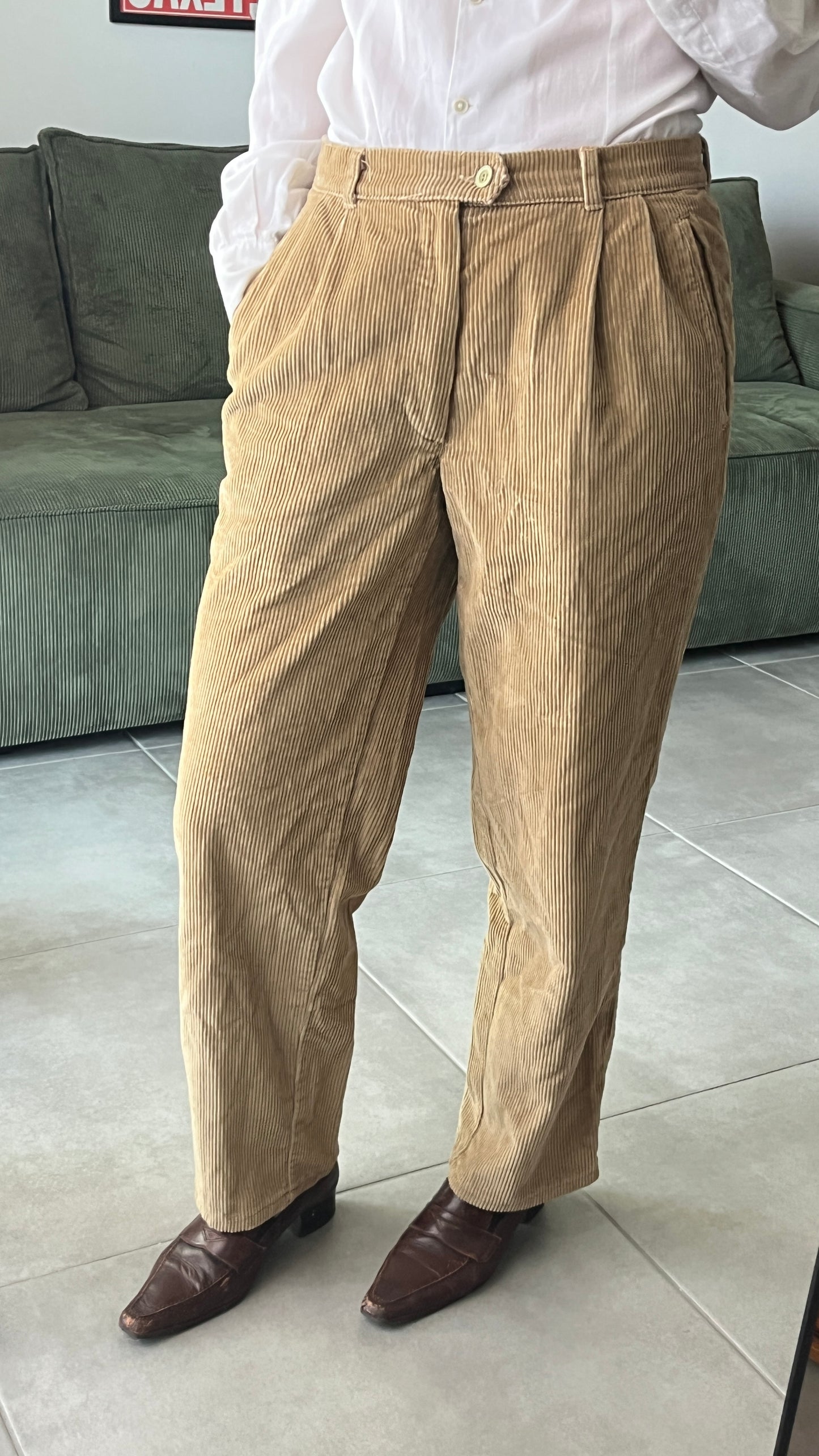 Benetton Mid-Rise Corduroy Pants