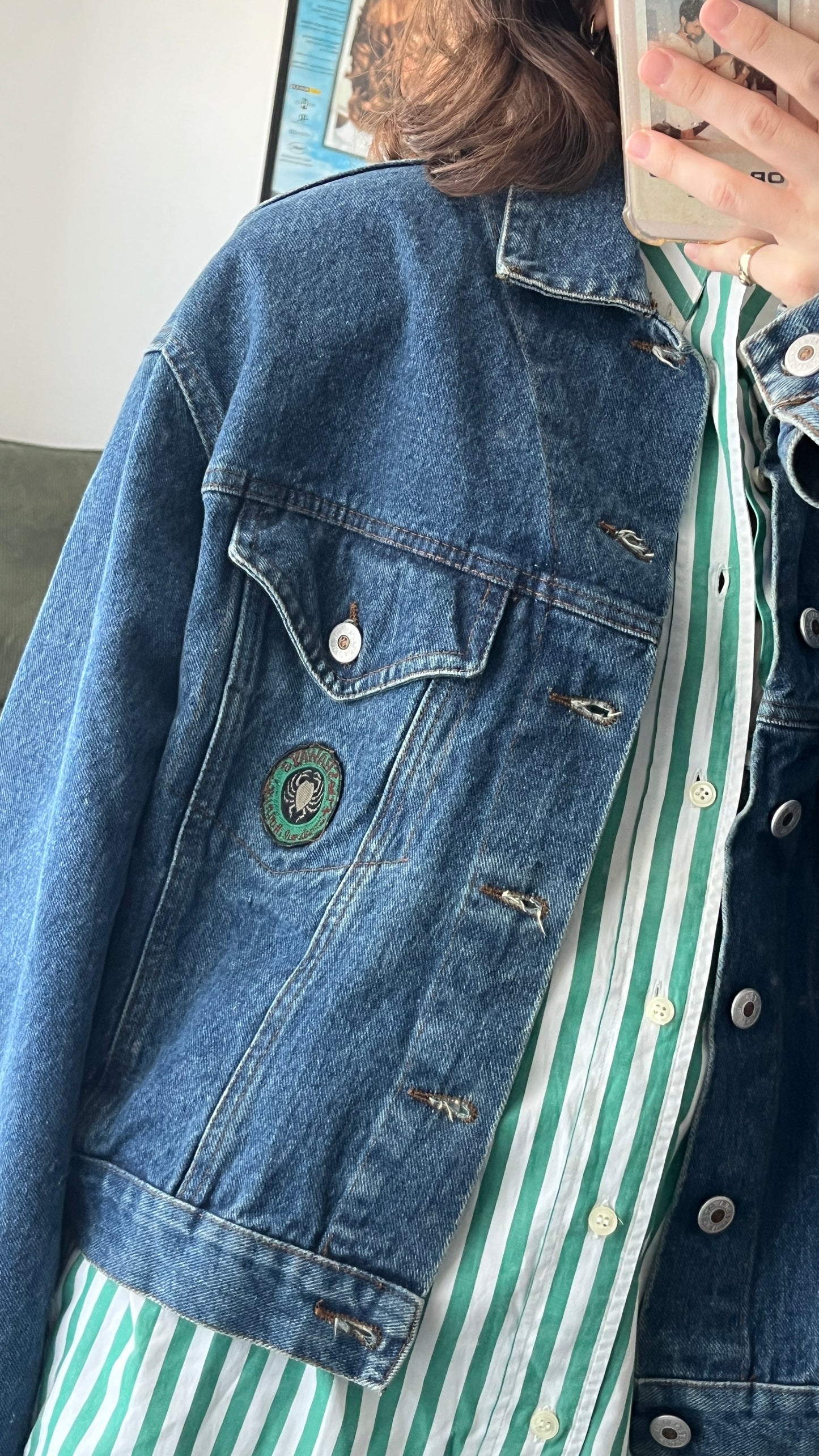 Dark Cropped Denim Jacket