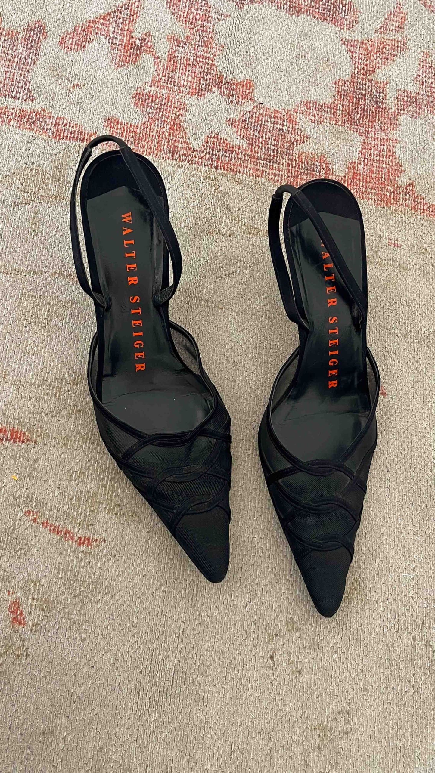 Pointed-Toe Mesh High Heels