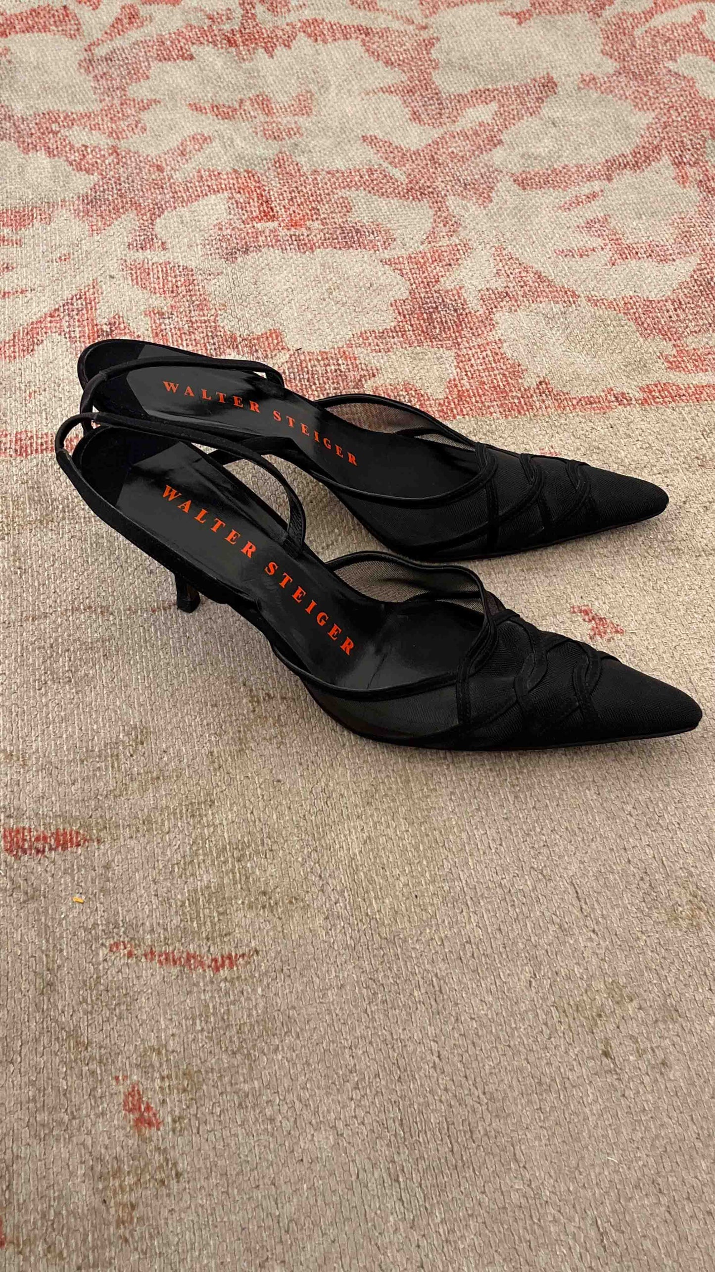 Pointed-Toe Mesh High Heels