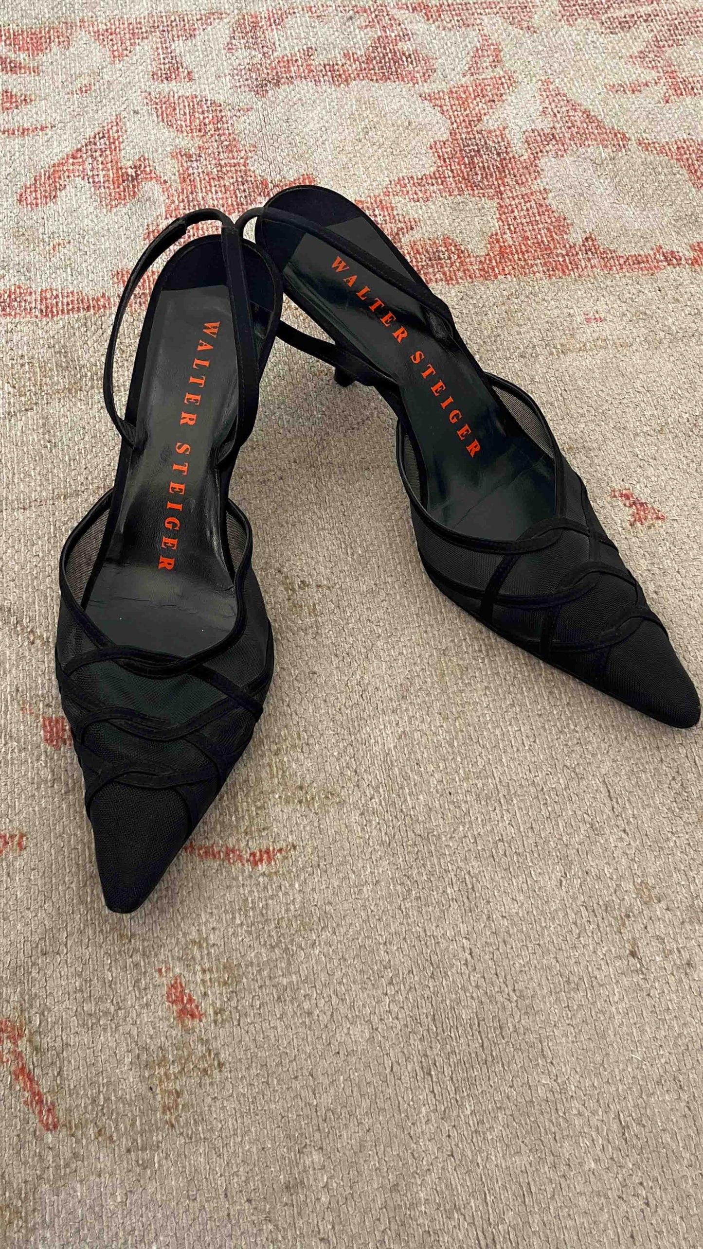 Pointed-Toe Mesh High Heels