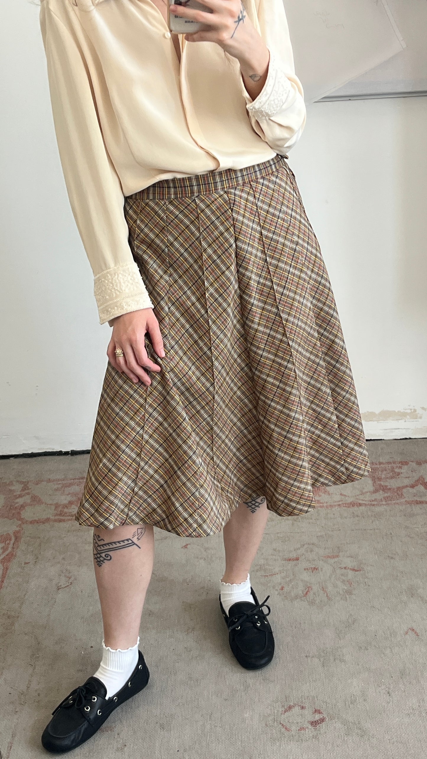 Plaid Midi Skirt