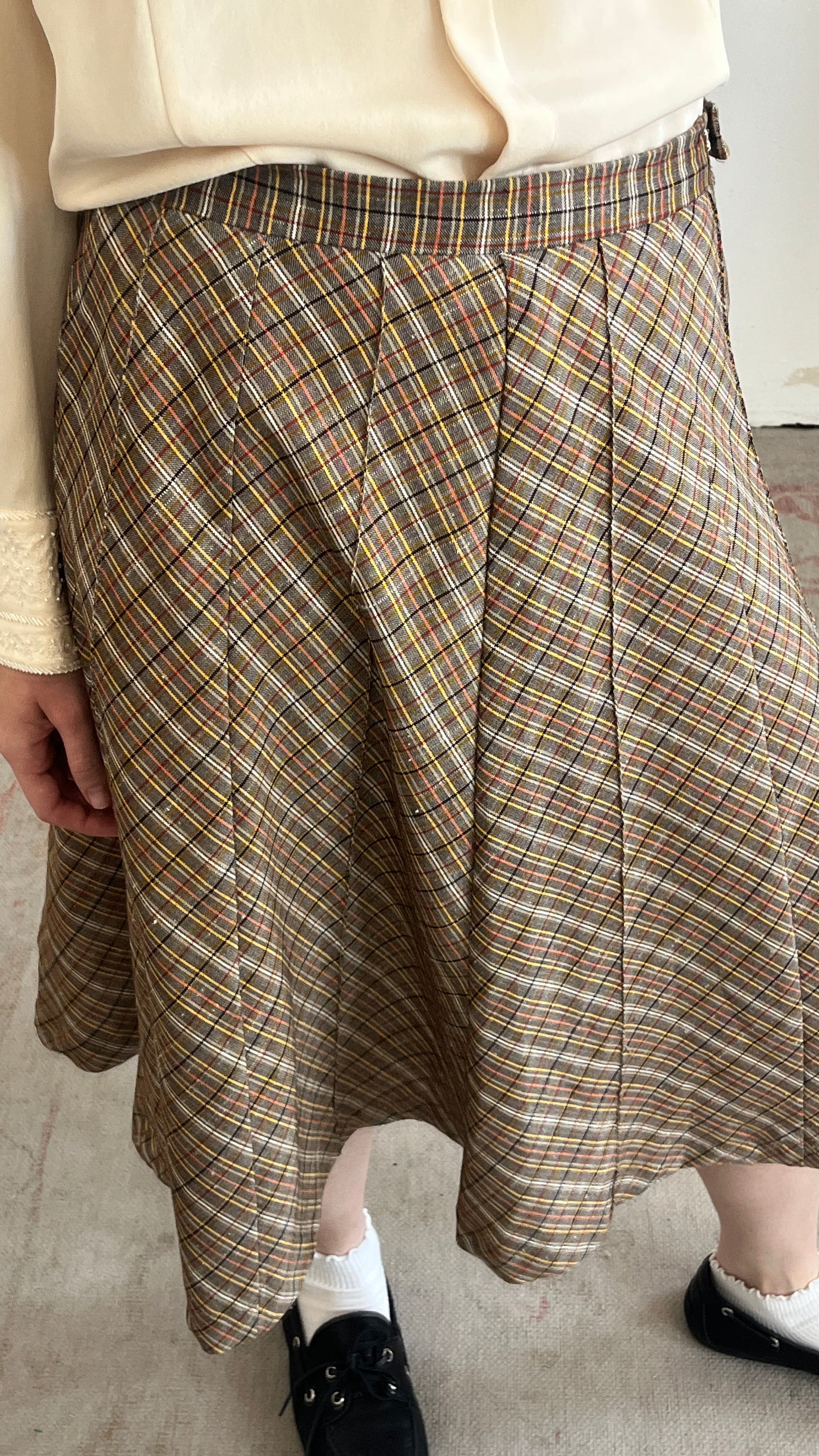 Plaid Midi Skirt