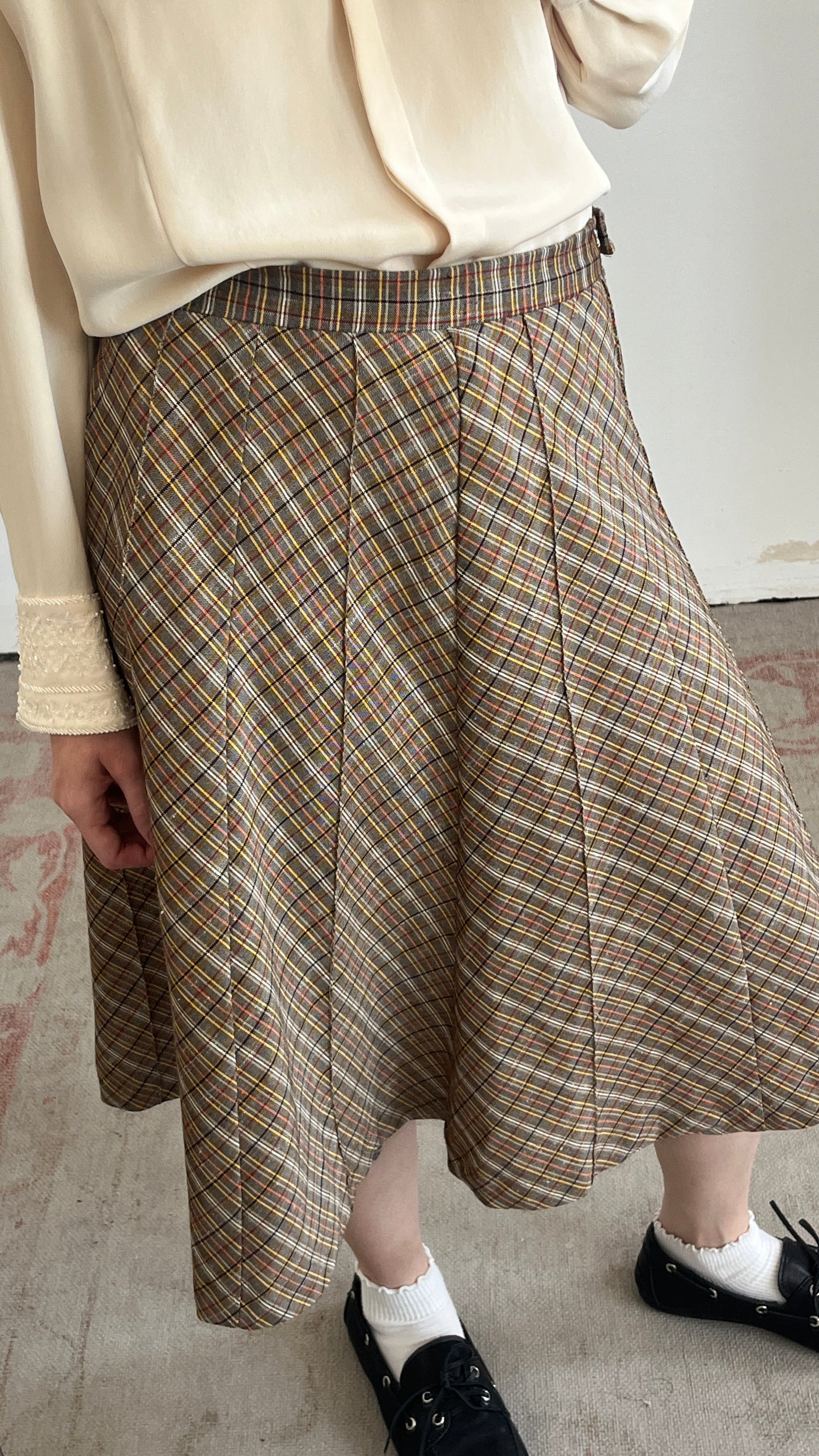 Plaid Midi Skirt